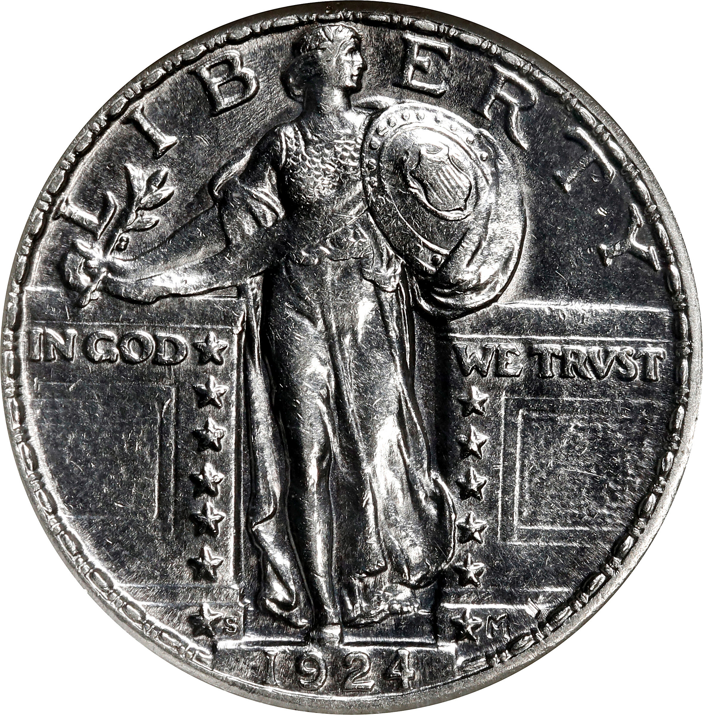 1924-S Standing Liberty Quarter. AU-58 FH (NGC).