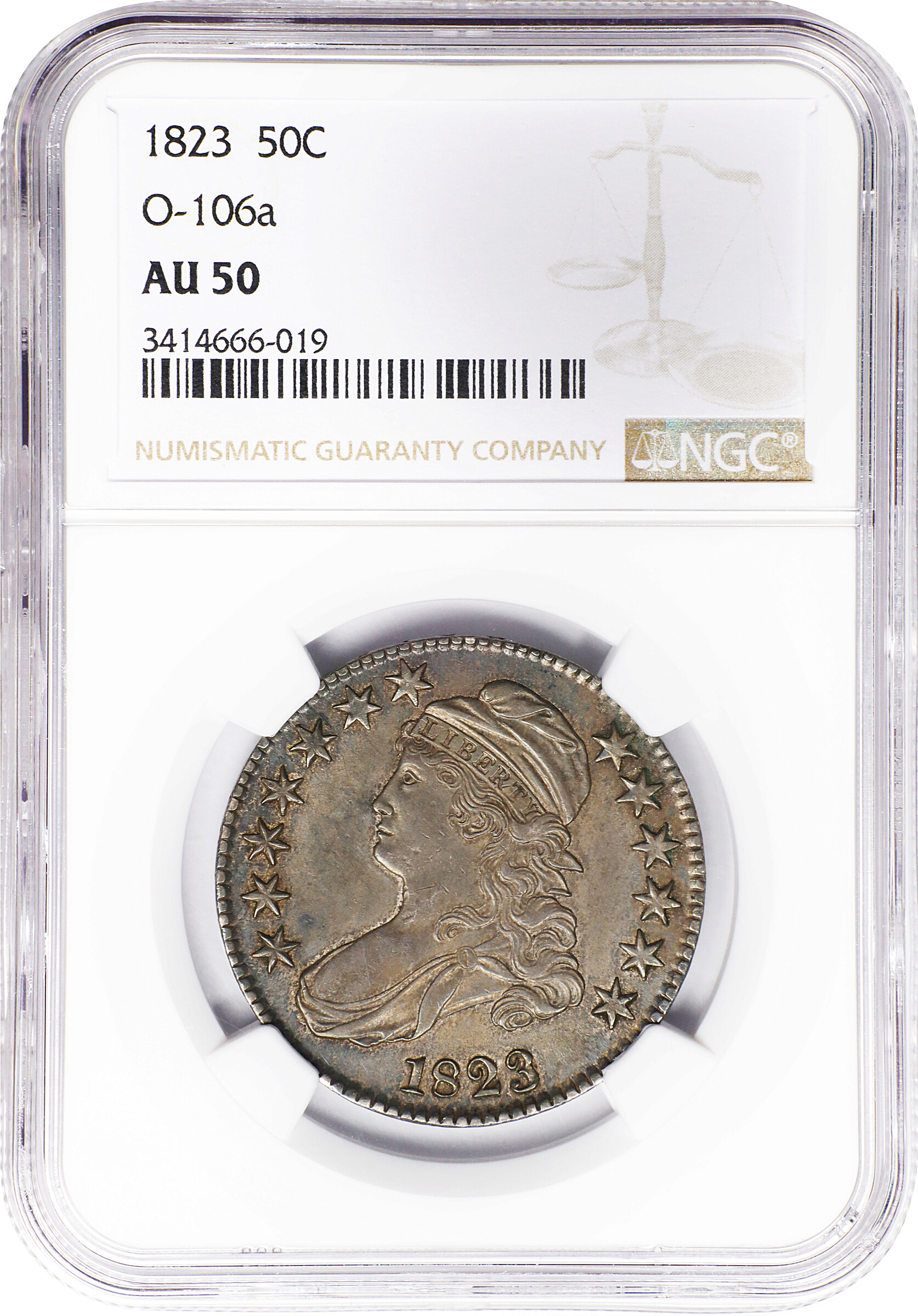 1823 50c O-106a AG3 CAC thumbnail 25