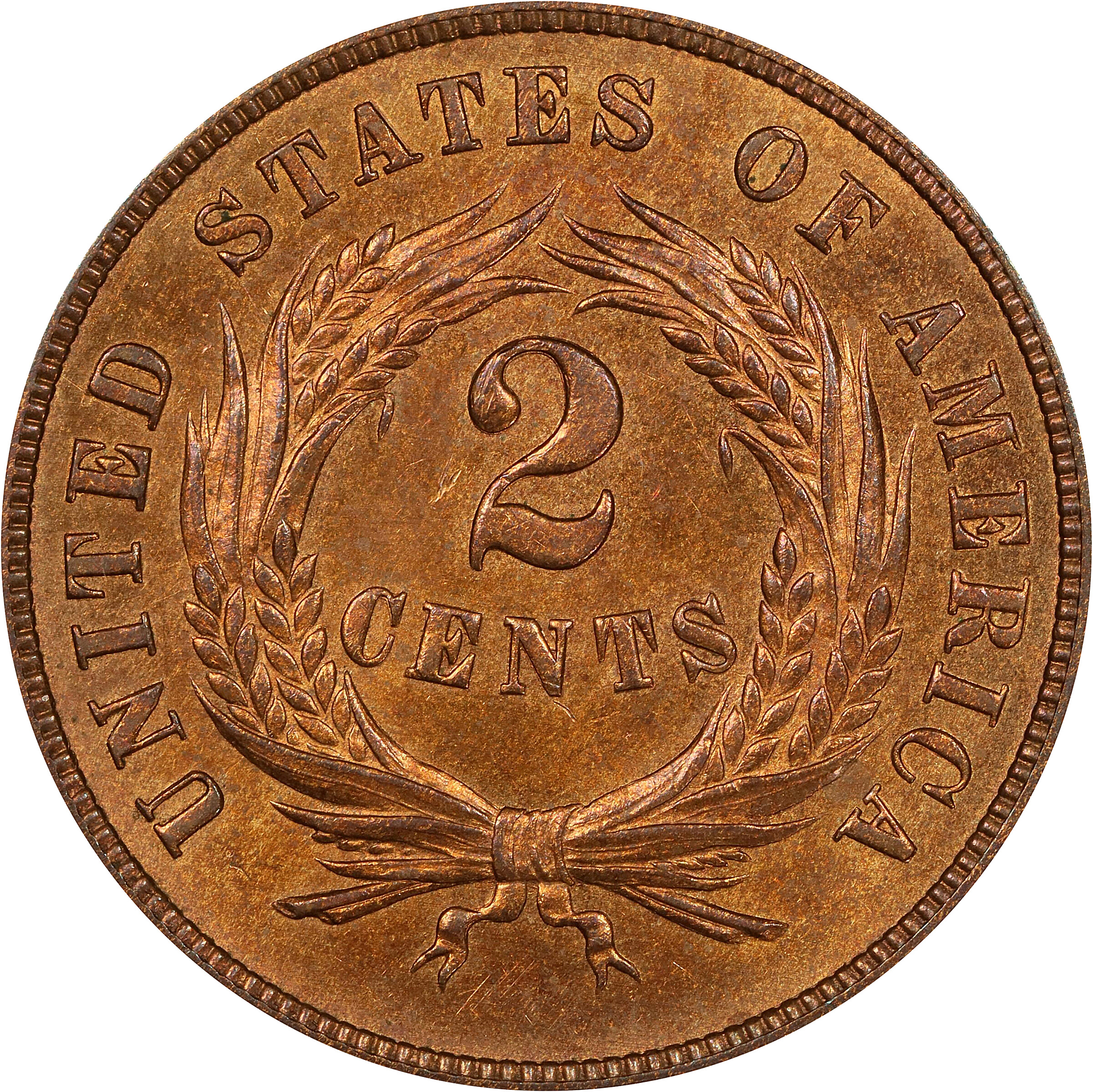 1868 2c MS RB MS64 RB CAC thumbnail 2