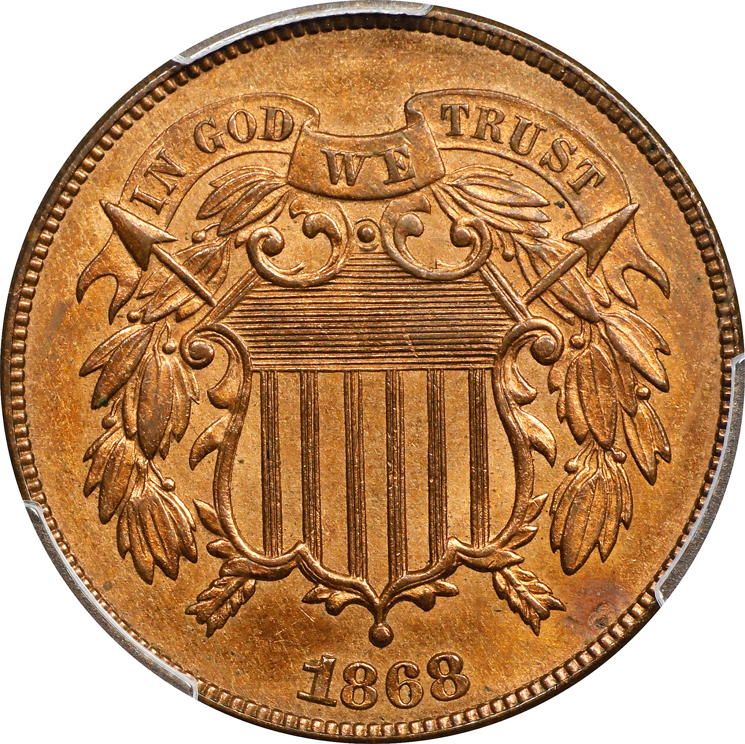 1868 2c MS RB MS64 RB CAC thumbnail 3