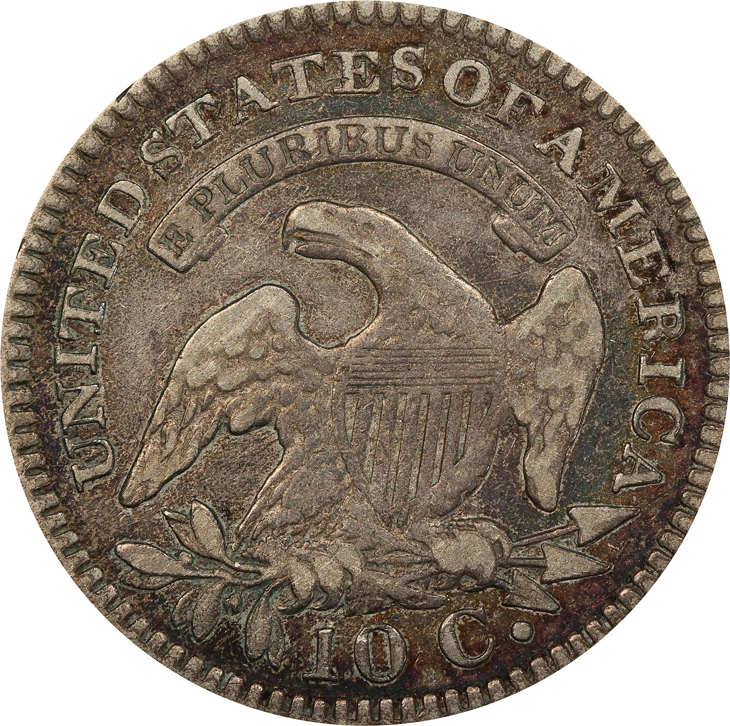 1821 10c Large Date VF25 CAC thumbnail 8
