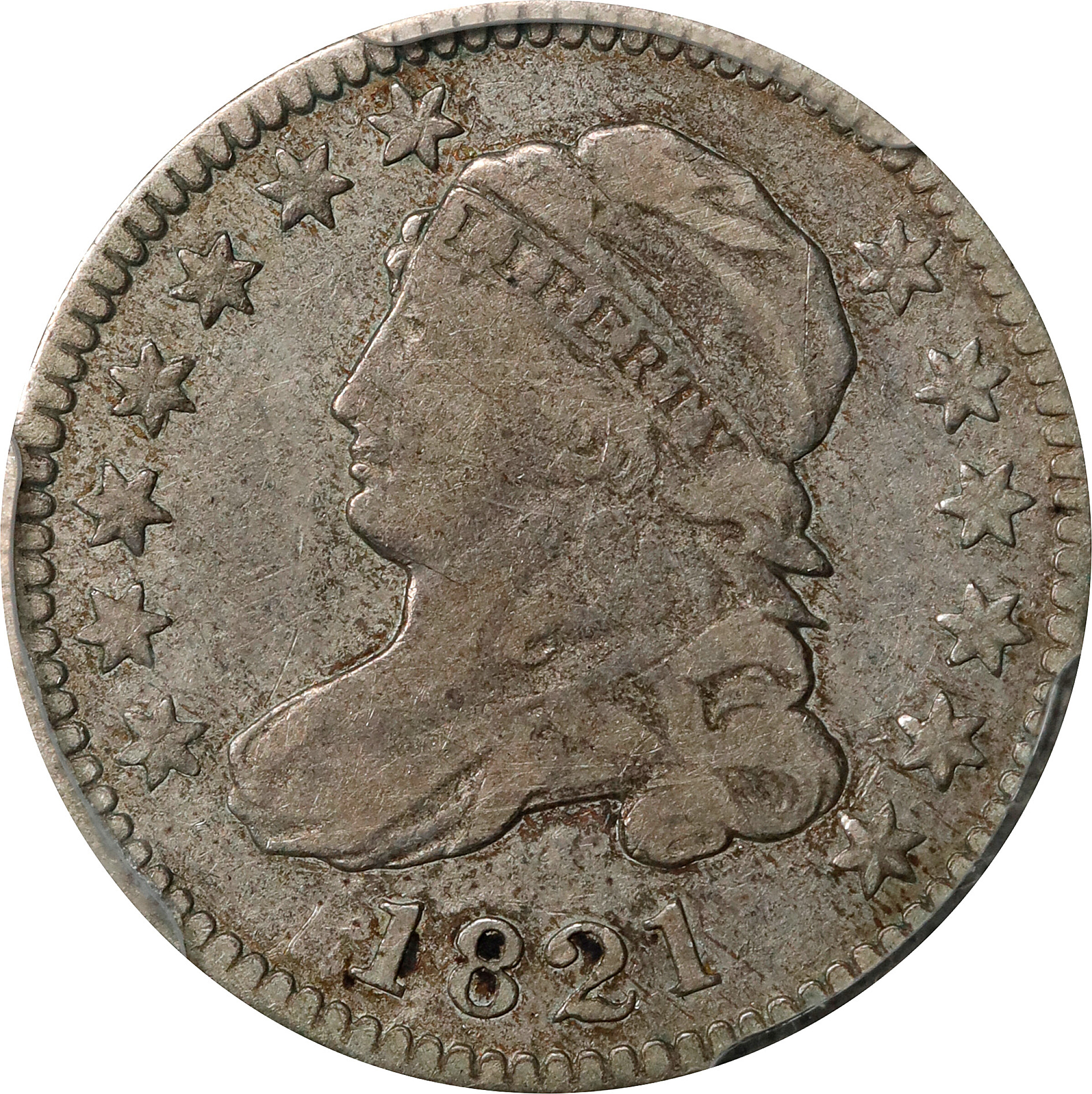 1821 10c Large Date VF25 CAC thumbnail 9