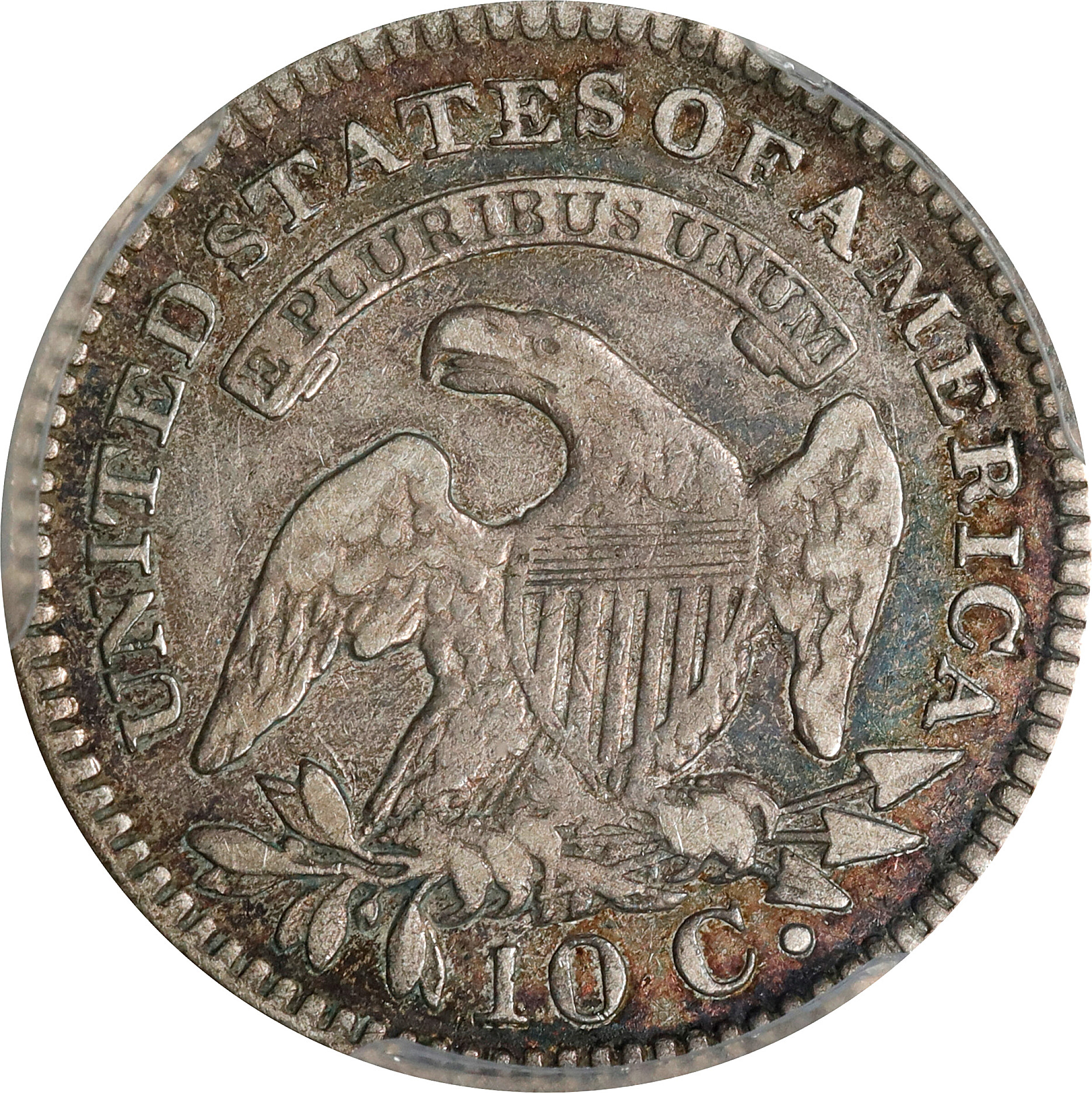 1821 10c Large Date VF25 CAC thumbnail 10