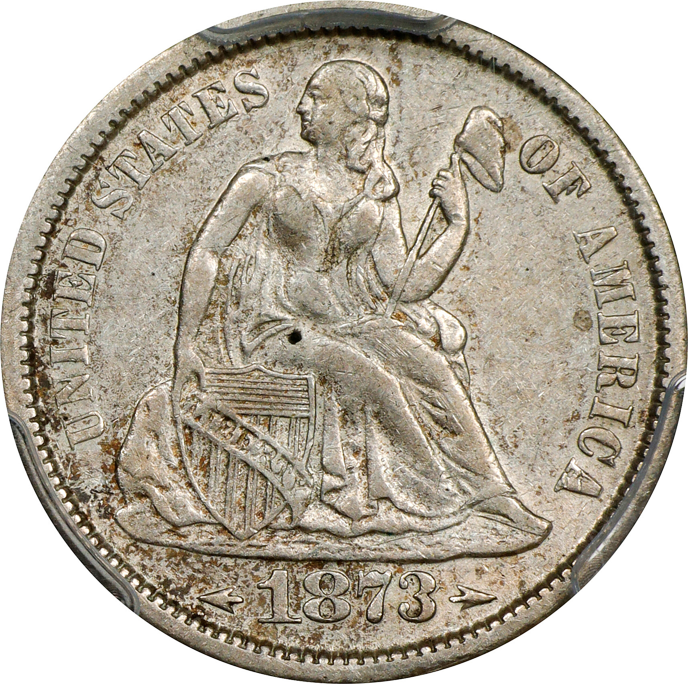 1873-S 10c Arrows XF40 thumbnail 3