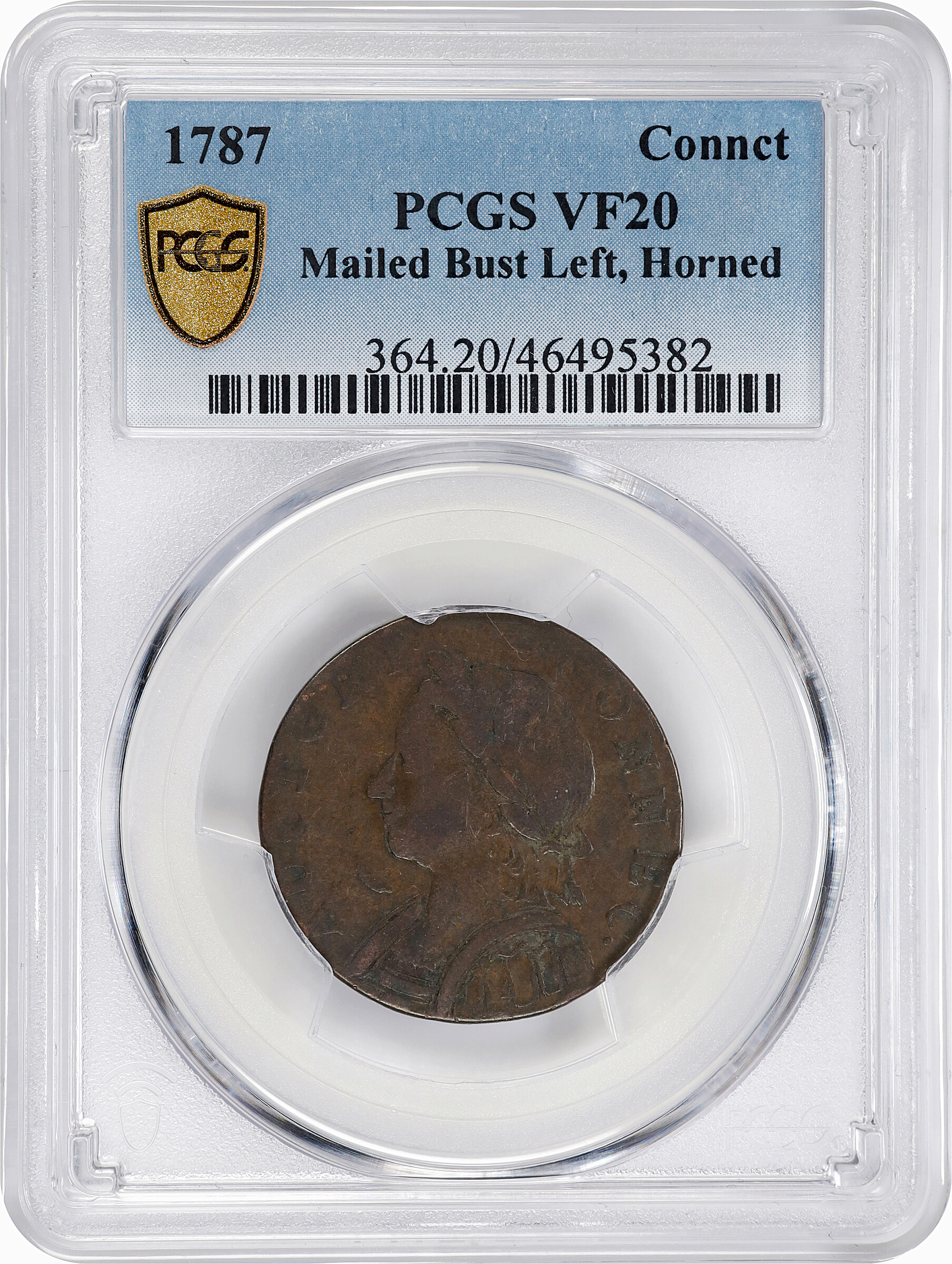 1787 Copper Connecticut, Mailed Bust Left, Horned MS BN VG10 BN thumbnail 19