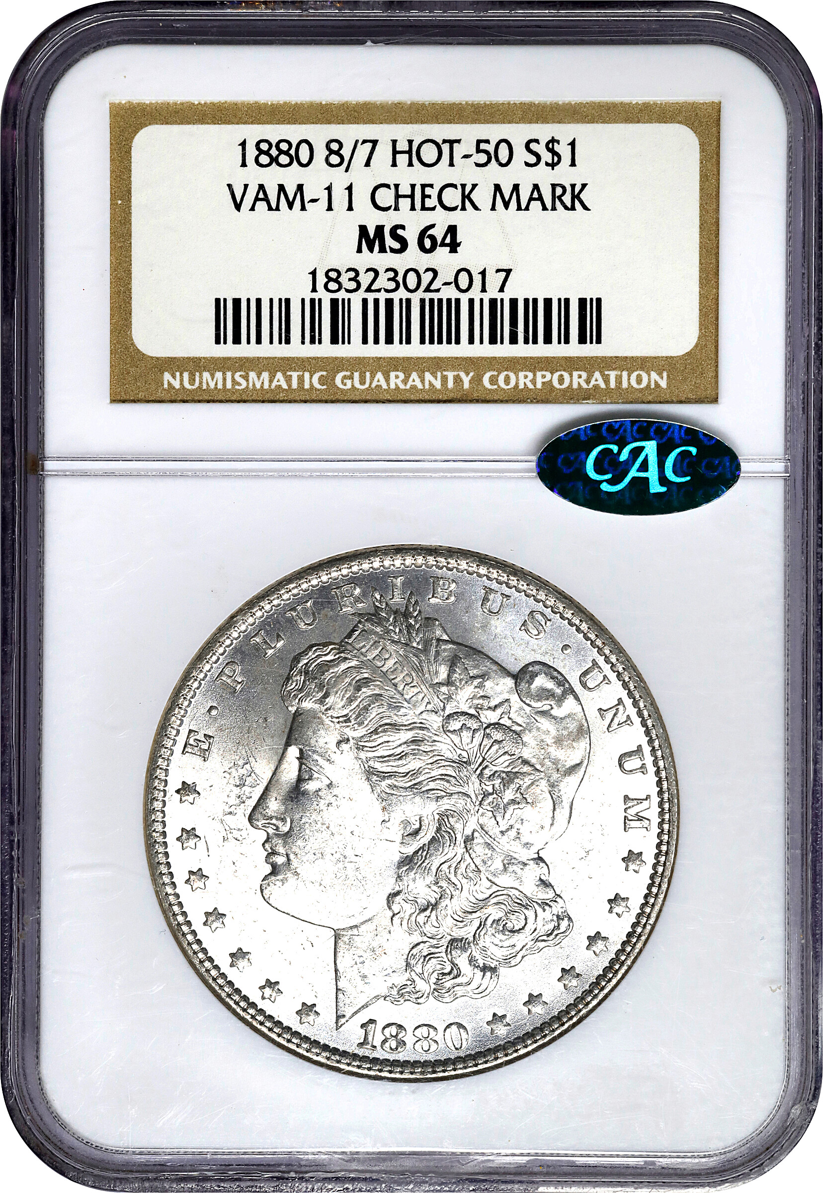 1880 $1  Checkmark, VAM-11 MS61 thumbnail 22