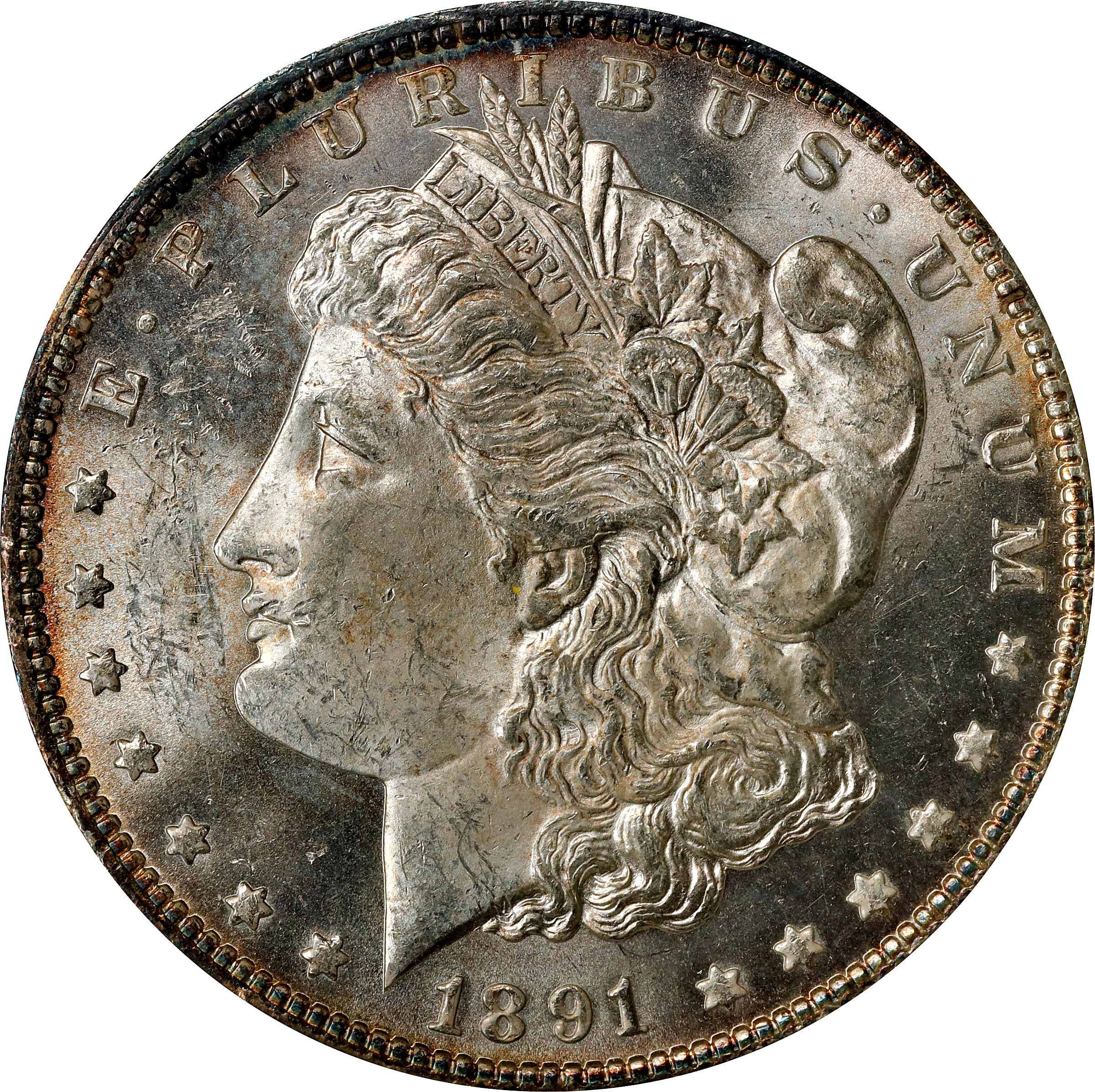 1891 Morgan Silver Dollar. MS-63 PL (NGC). CAC. OH.