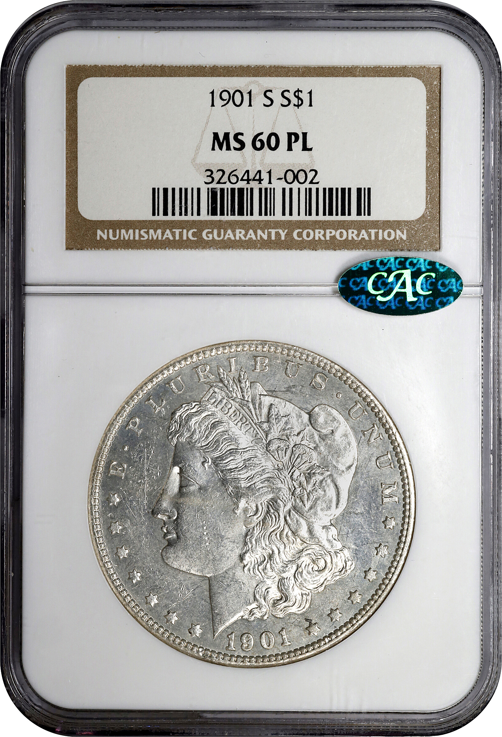 1901-S $1  MS PL AU50 PL CAC thumbnail 3