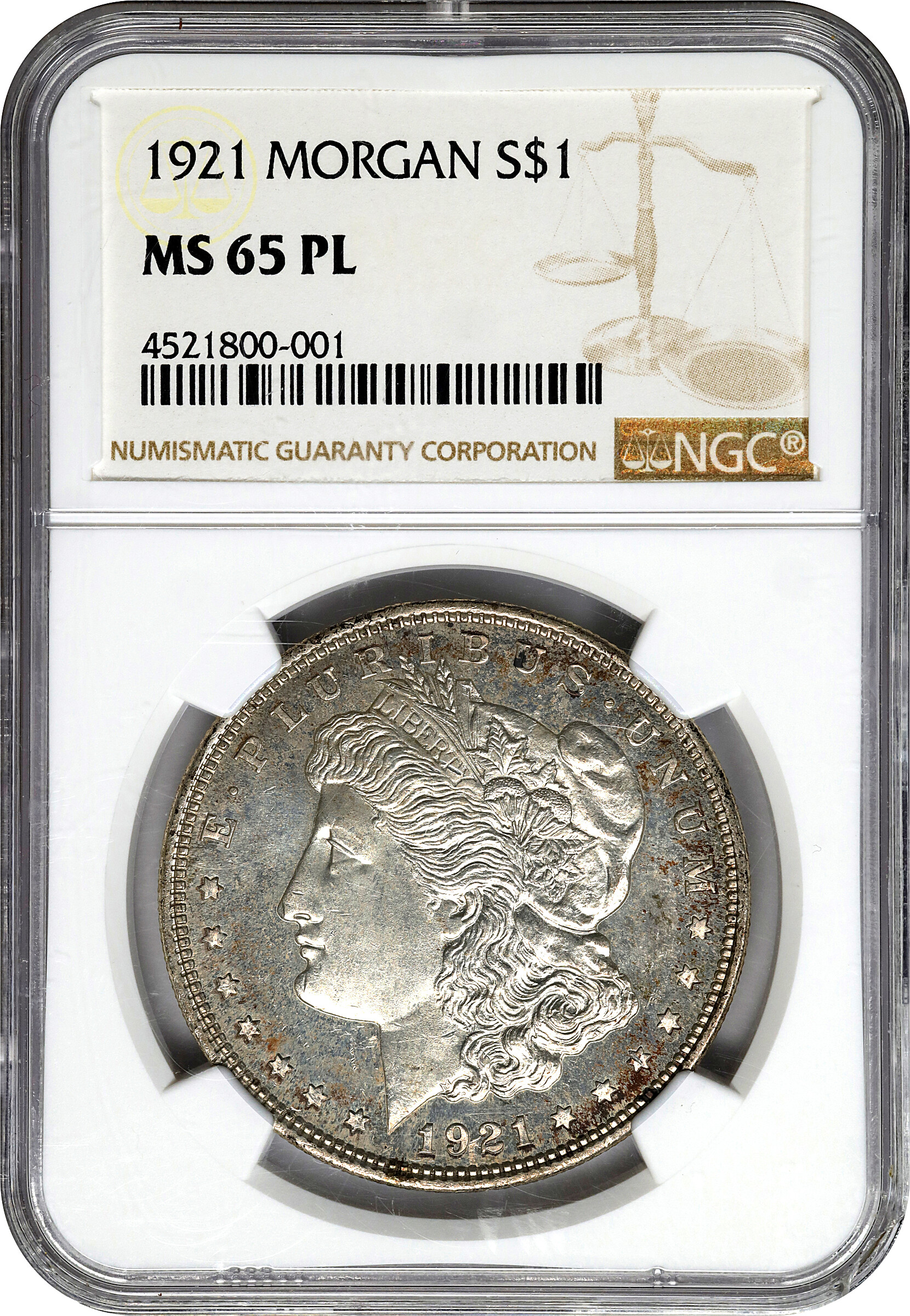 1921 $1  Morgan MS PL MS65 PL thumbnail 5