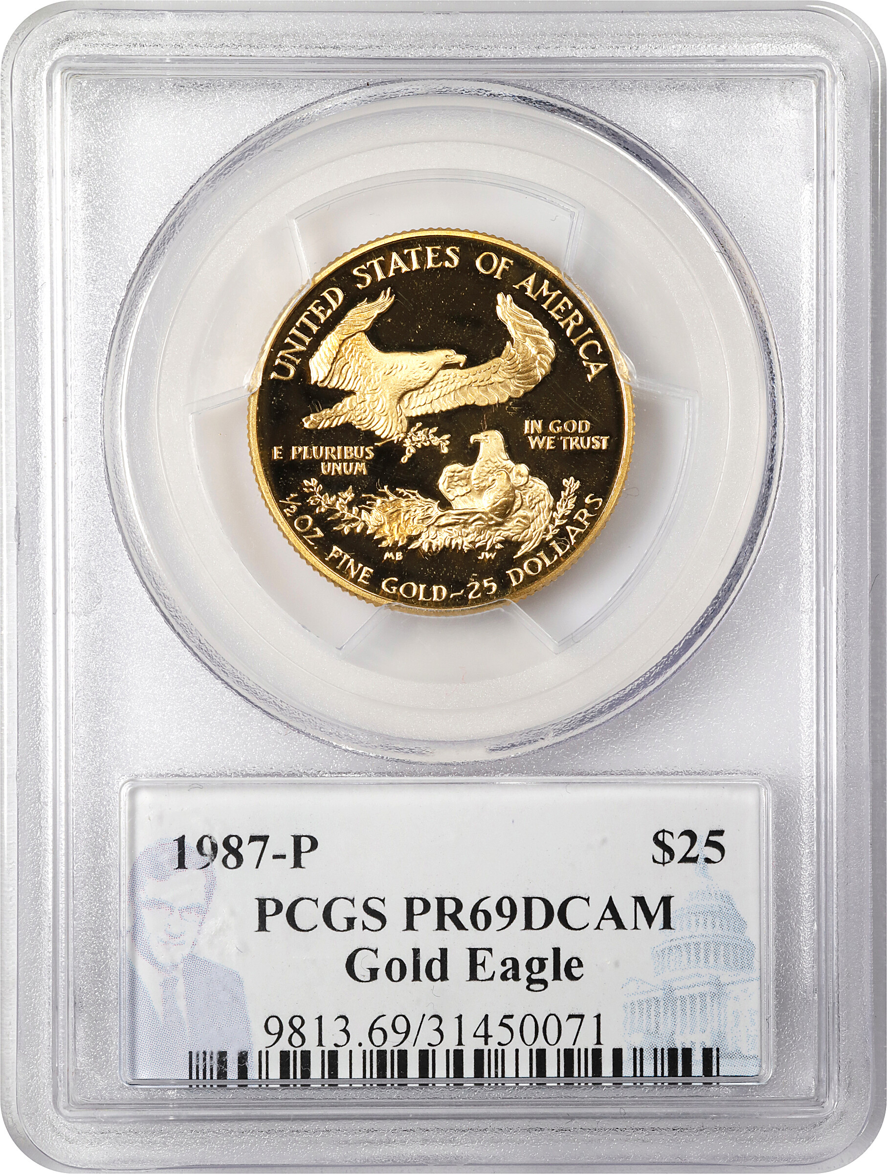 1987-P $25  Gold Eagle PR DCAM PR67 DCAM CAC thumbnail 18