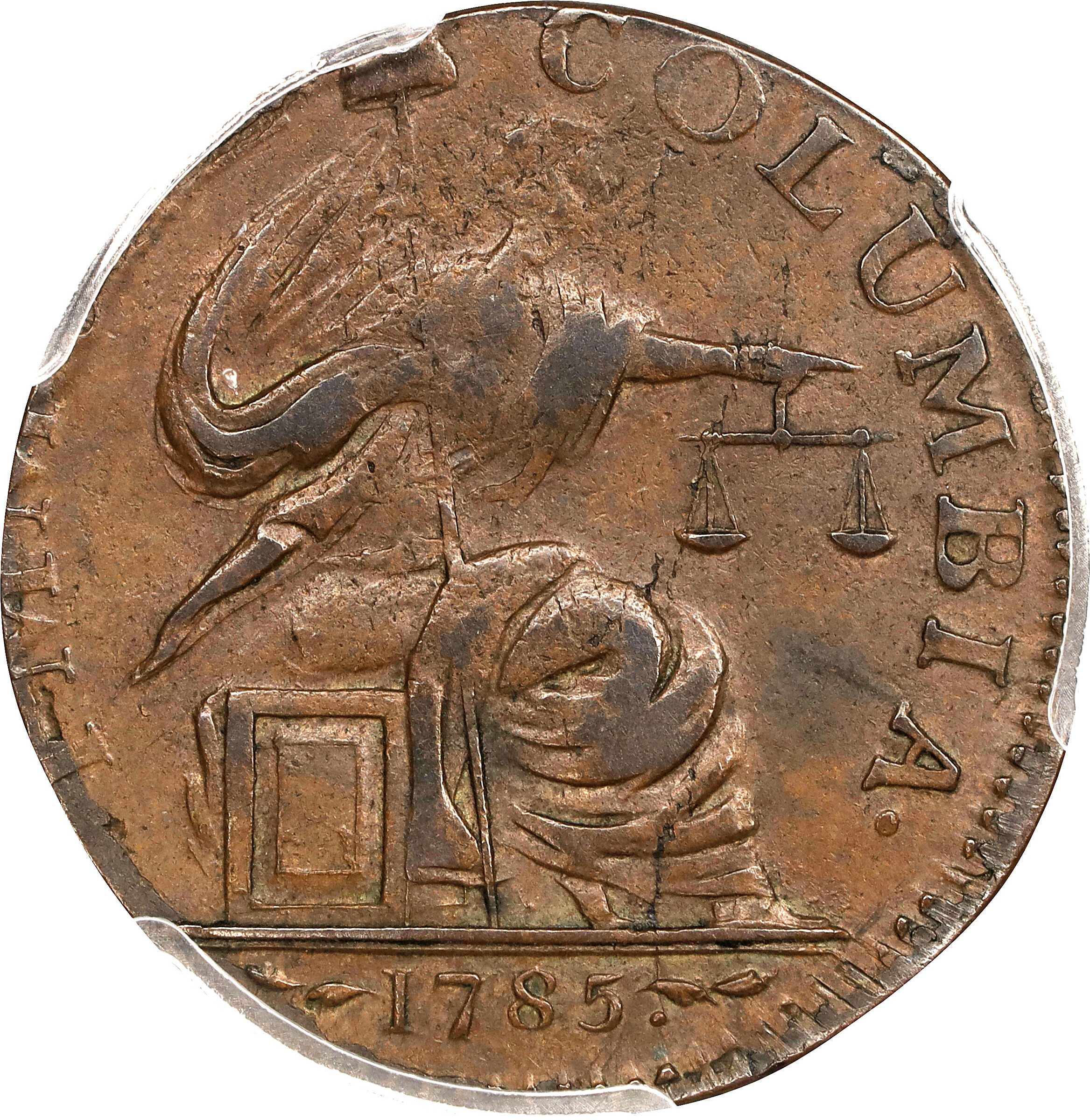1785 Copper GEORGE III Obverse MS BN AU50 BN thumbnail 2