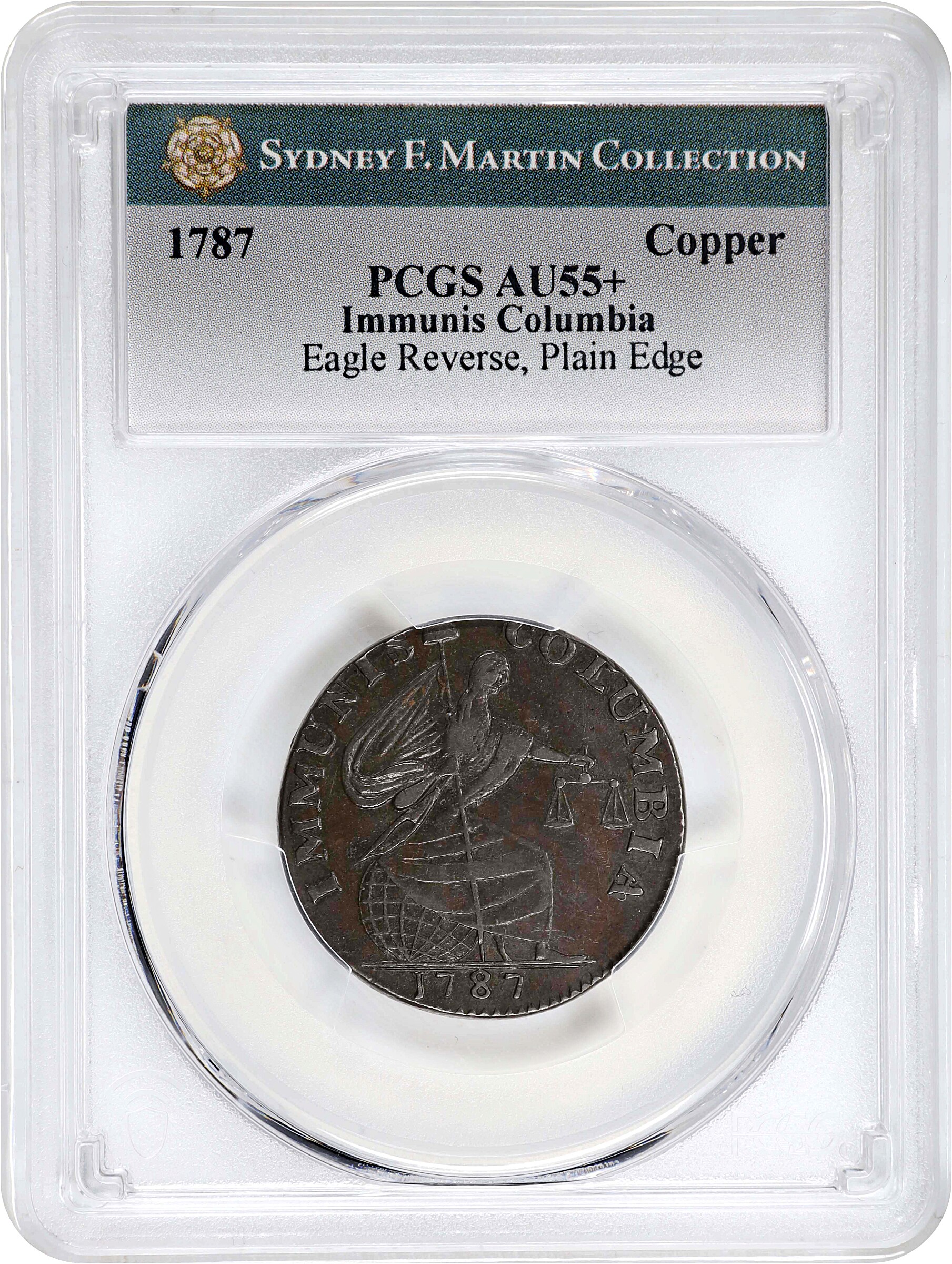 1787 Copper IMMUNIS COLUMBIA, Eagle Reverse, Plain Edge MS BN VF35 BN thumbnail 25