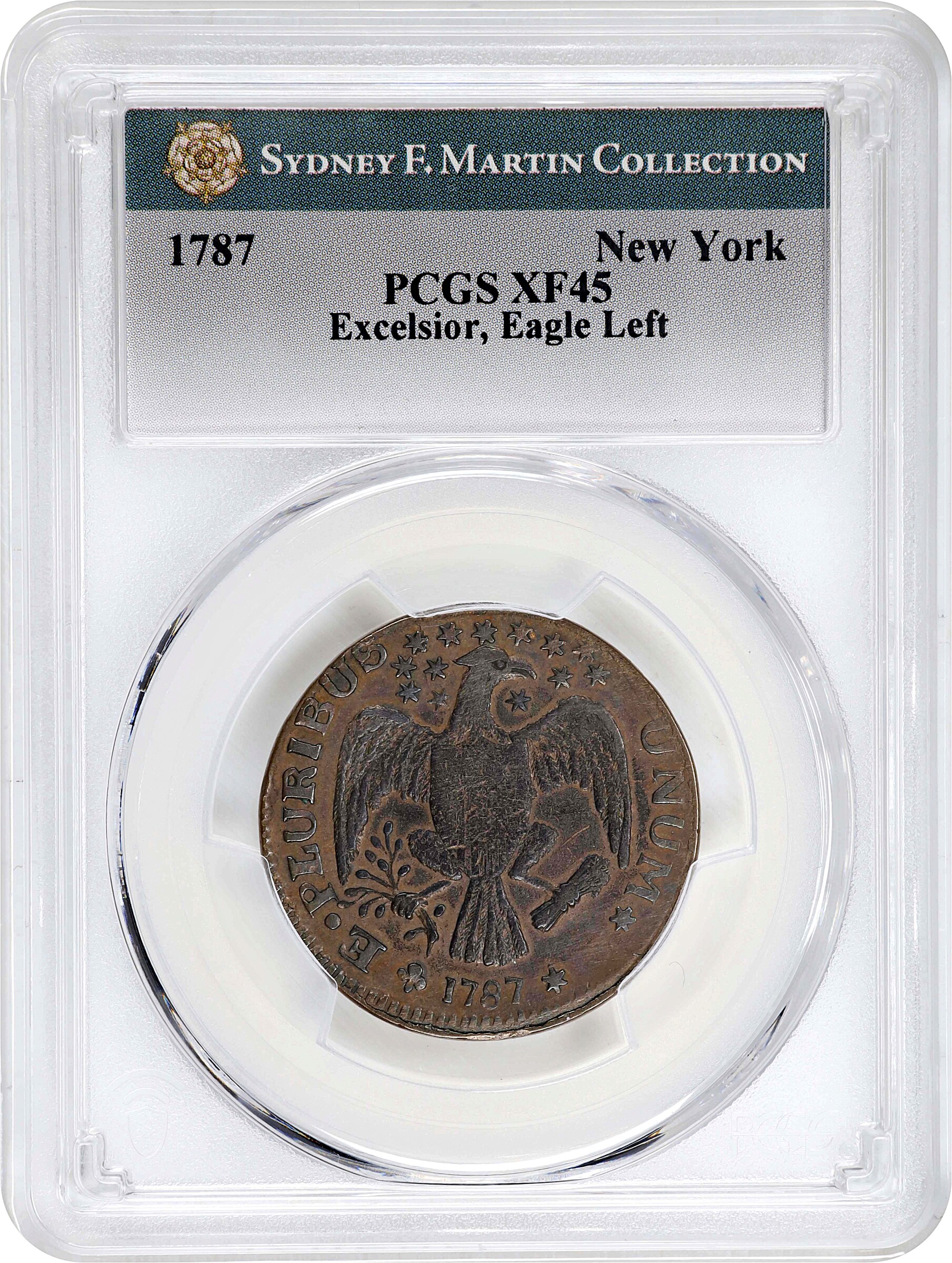 1787 Copper New York, Excelsior, Eagle Left MS BN XF45 BN thumbnail 4