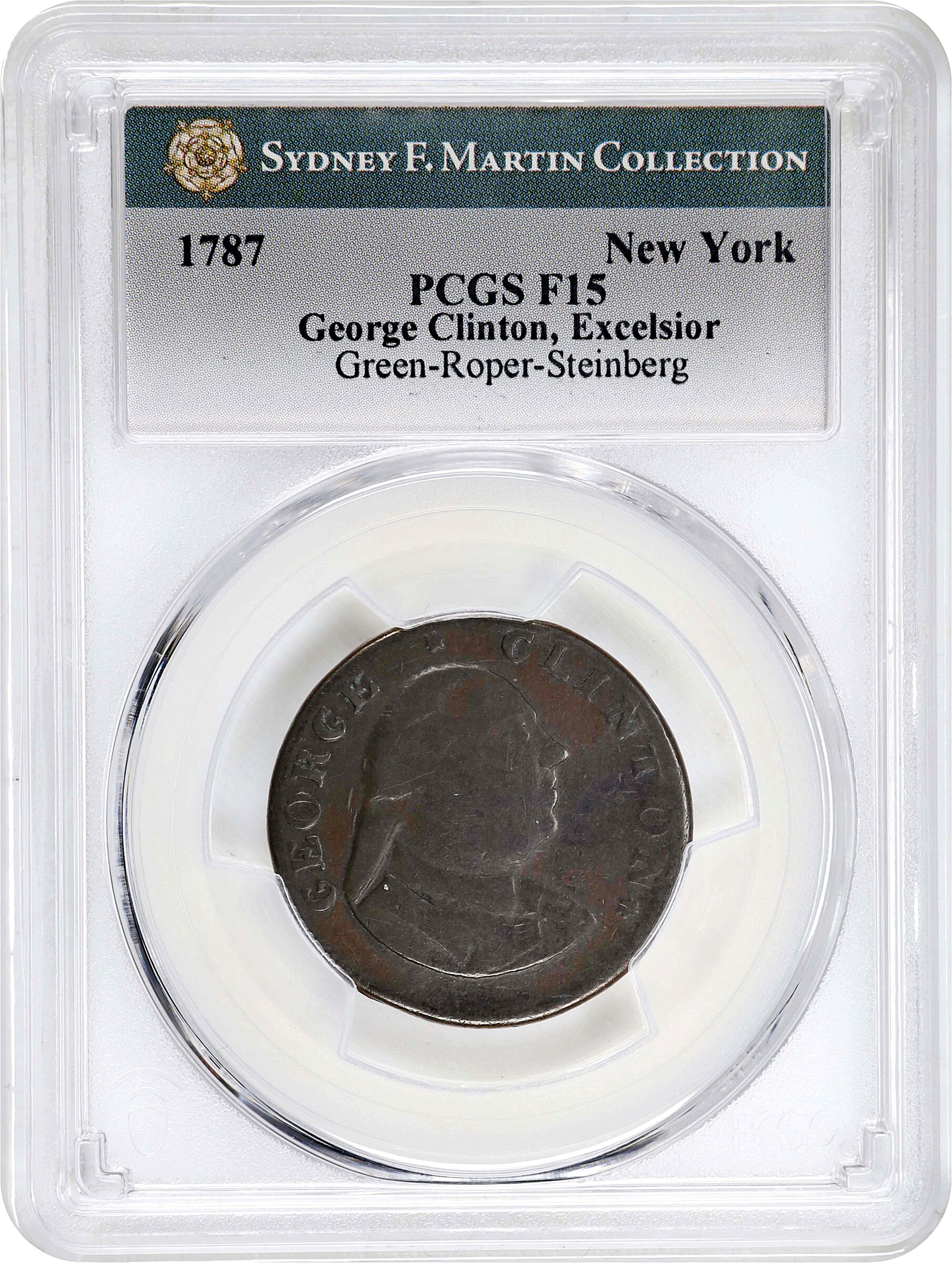 1787 Copper New York, Excelsior, George Clinton MS BN F15 BN thumbnail 3