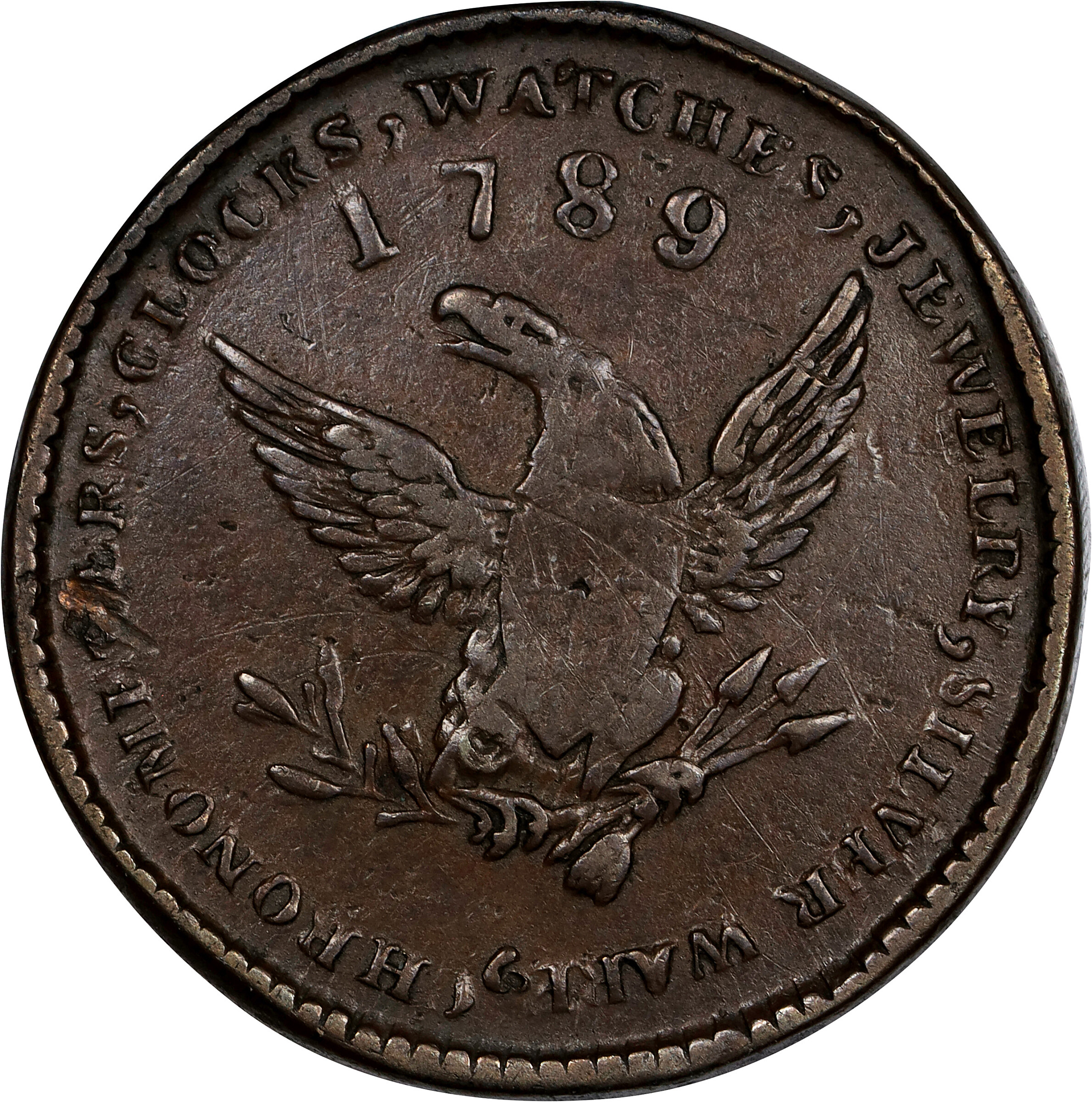 "1789" Token Mott, Thick Engrailed Edge VG10 thumbnail 20