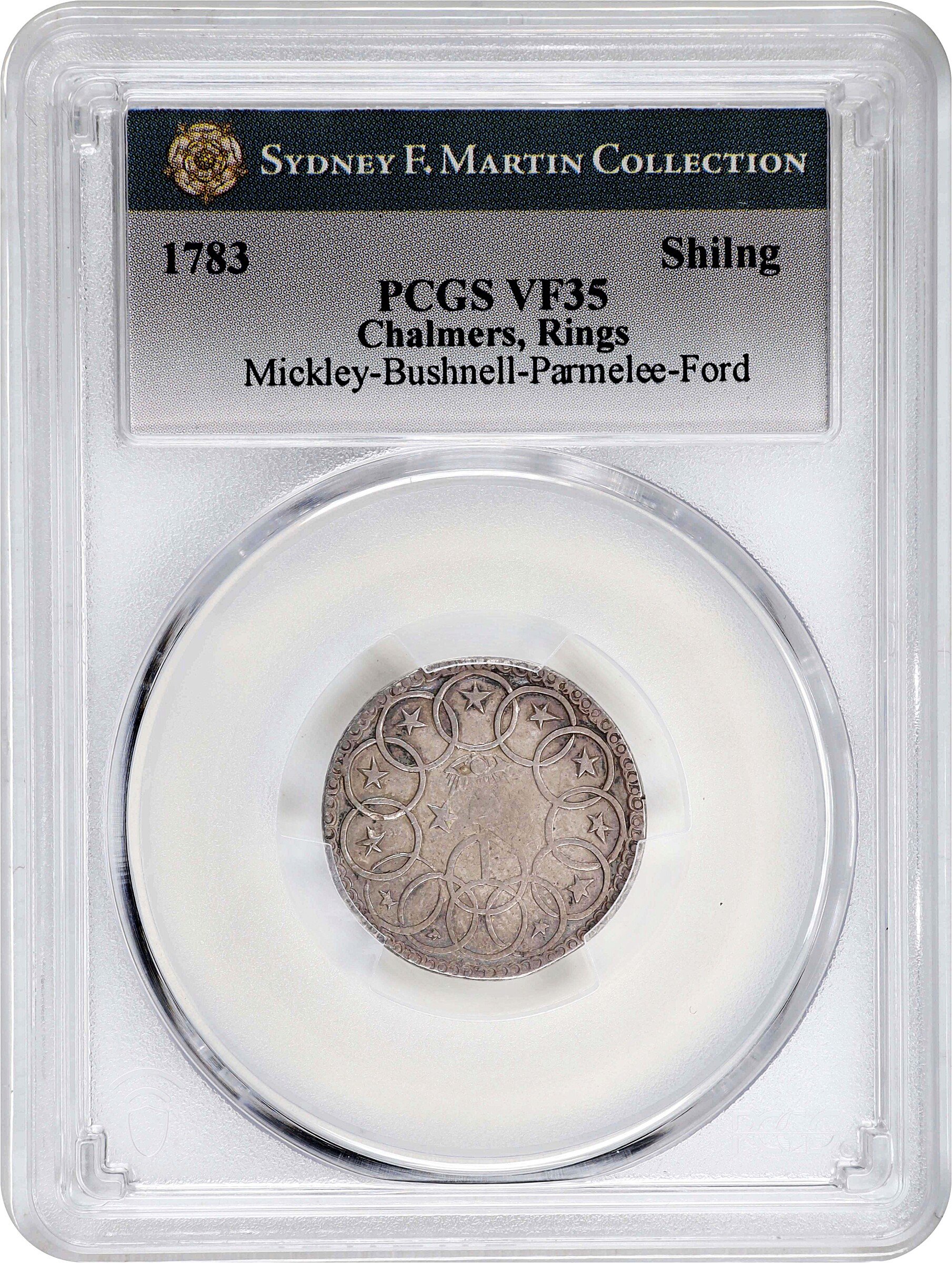 1783 Shilling Chalmers, Rings F12 thumbnail 15