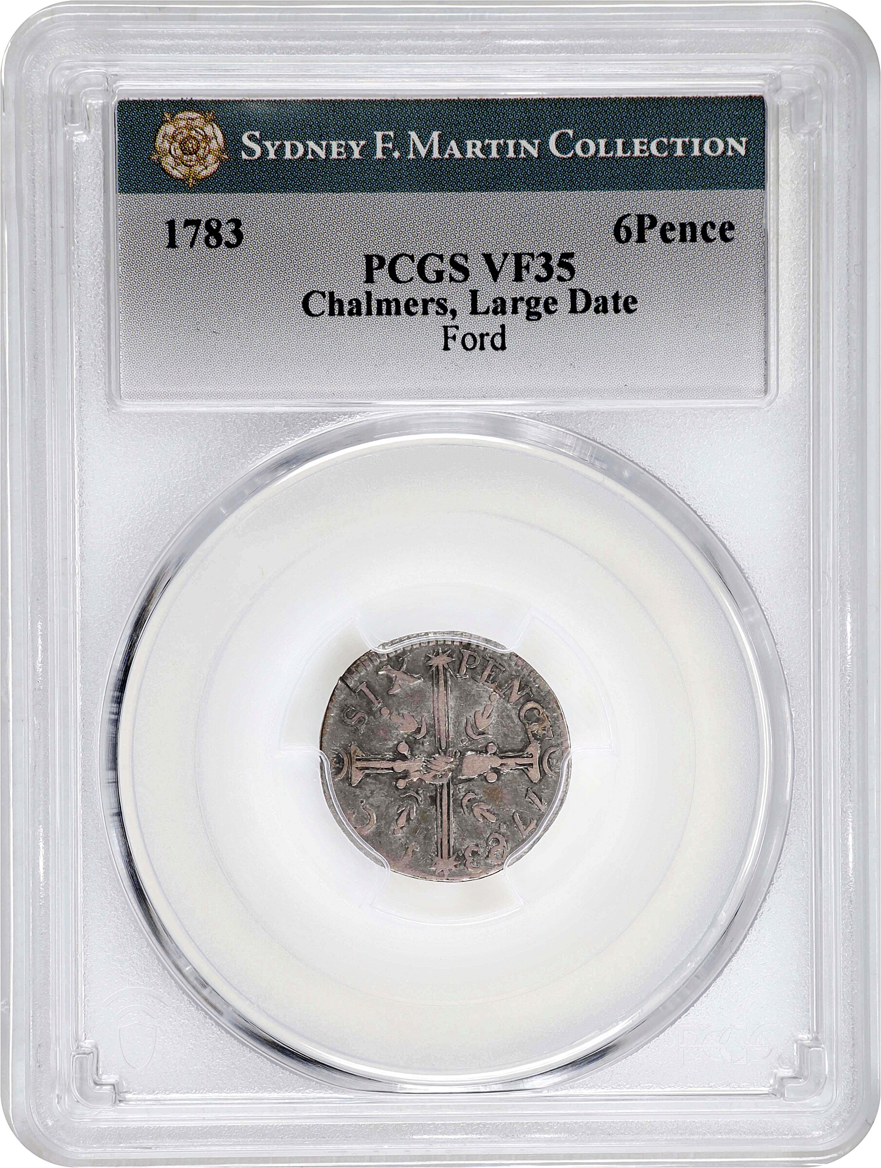 1783 6p Chalmers, Large Date VF35 thumbnail 3