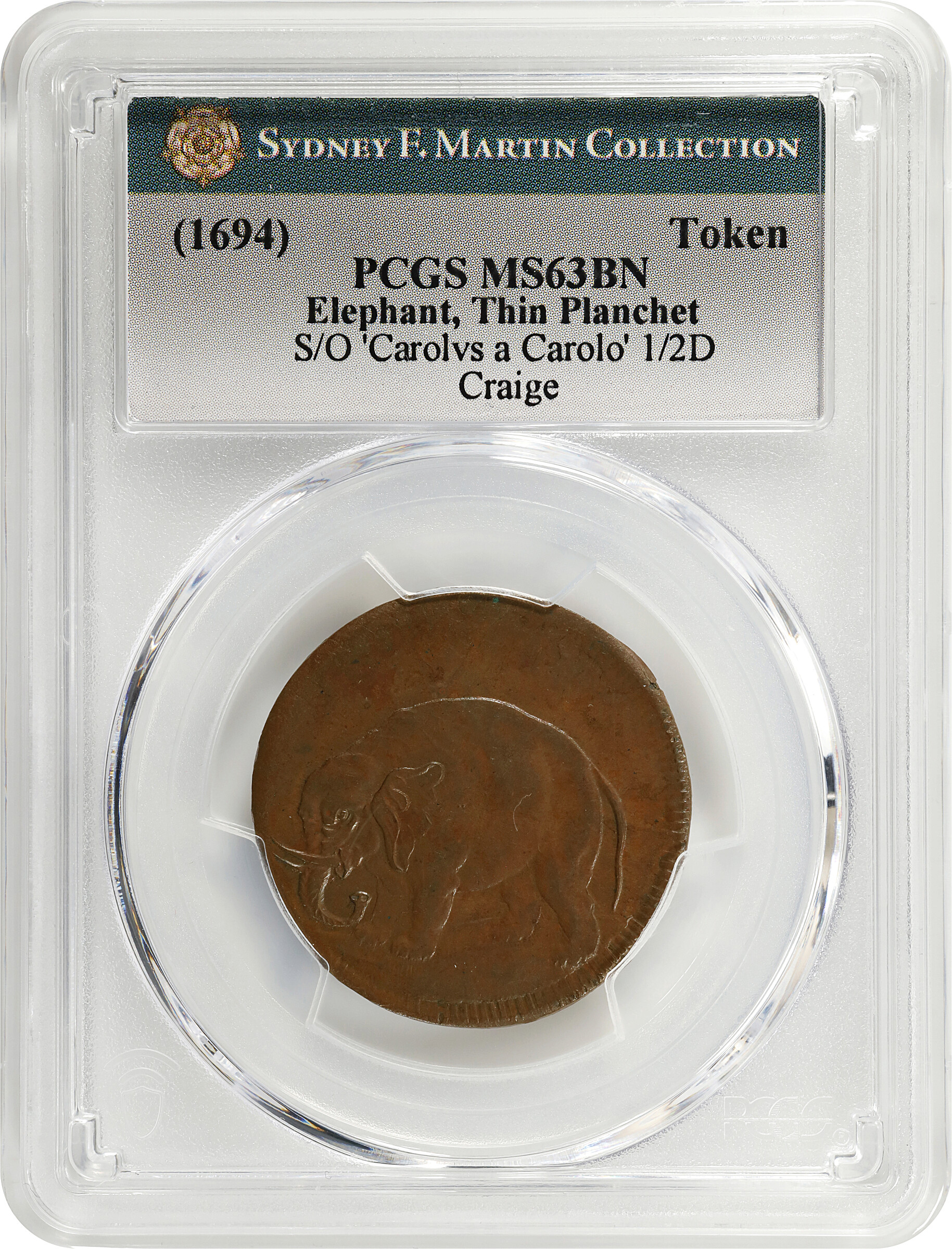 (1694) 1/2 P Elephant, LONDON, Thin Planchet MS BN MS60 BN thumbnail 20