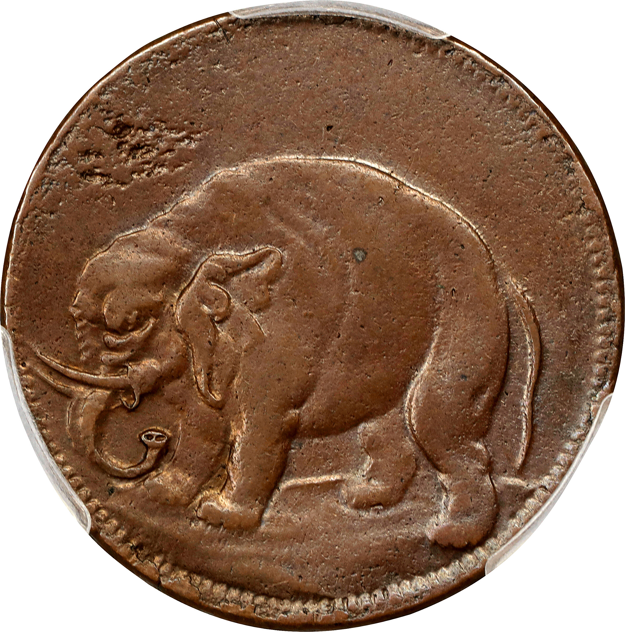 Undated (ca. 1694) London Elephant Token. Hodder 2-D, W-12060. Rarity-6+. LON DON. EF-40 (PCGS).