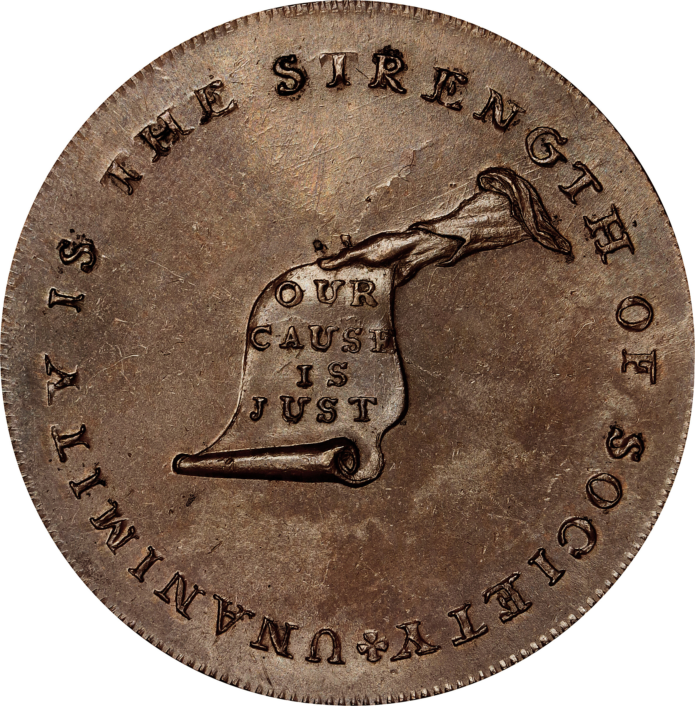 Undated (ca. 1793-1795) Kentucky Token. W-8805. Rarity-5. Copper. Engrailed Edge. MS-63 BN (PCGS).