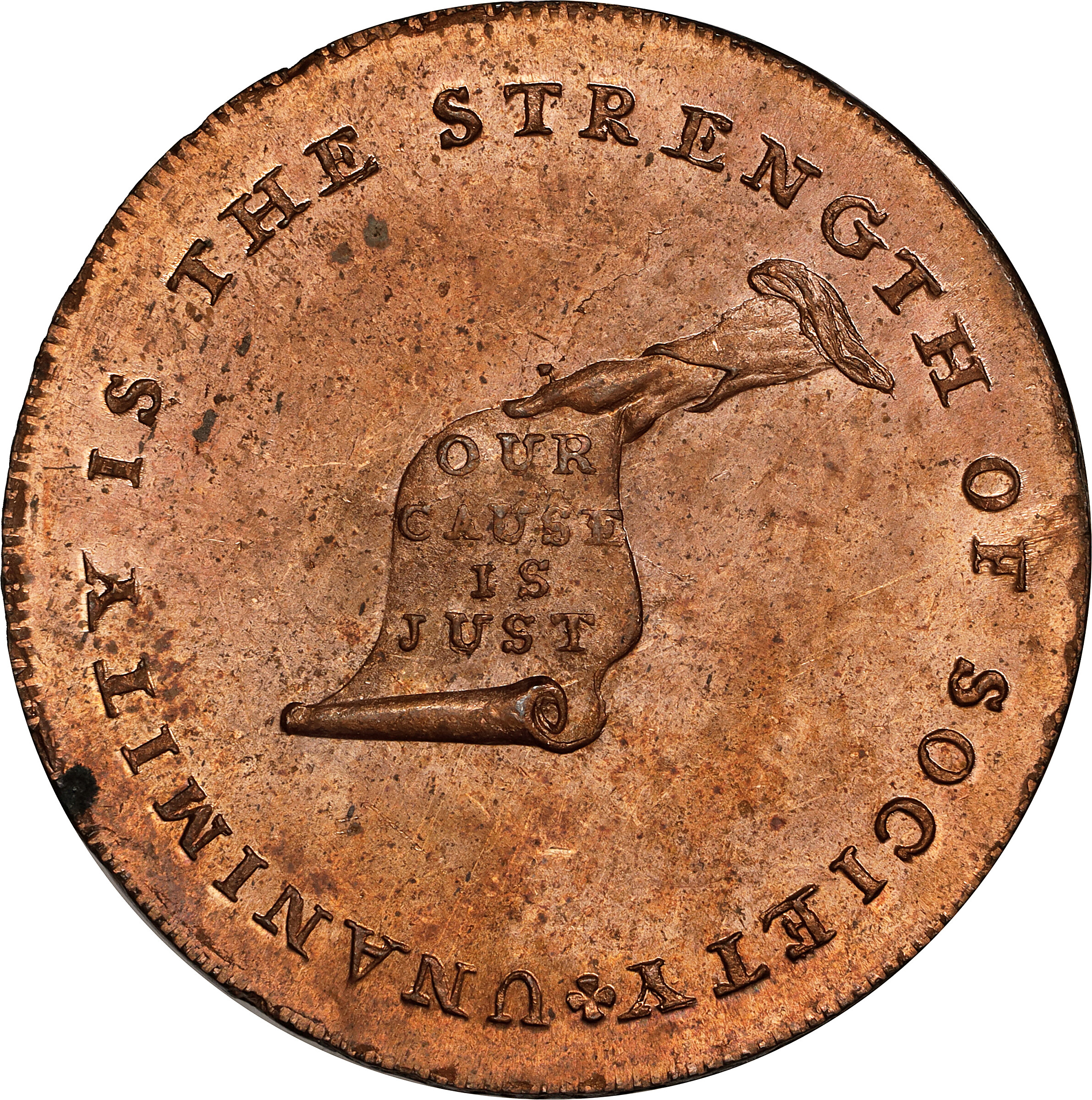 Undated (ca. 1793-1795) Kentucky Token. W-8810. Rarity-2. Copper. LANCASTER Edge. MS-65 RD (PCGS).