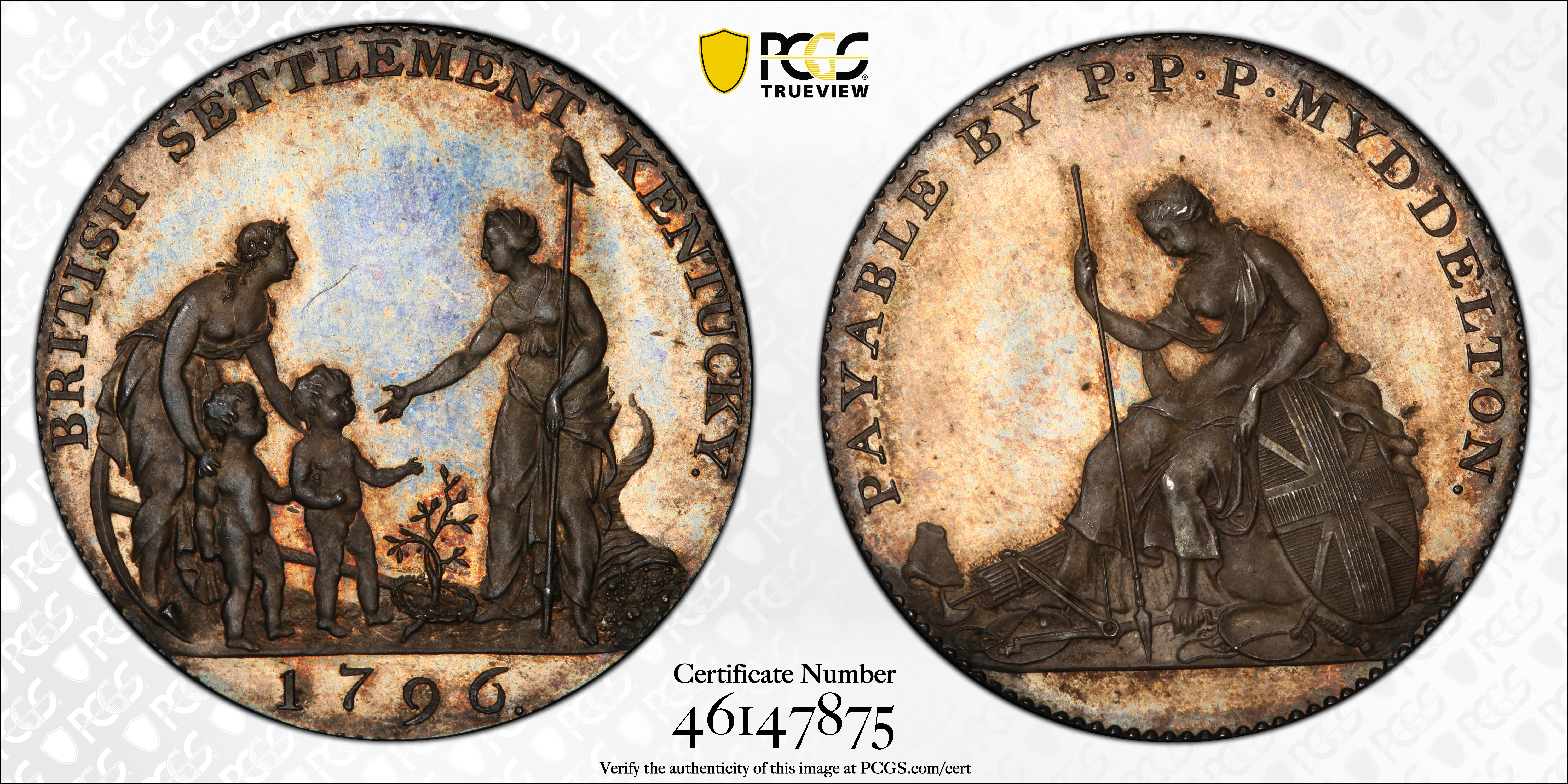 1796 Token Myddelton, Silver  PR thumbnail 12