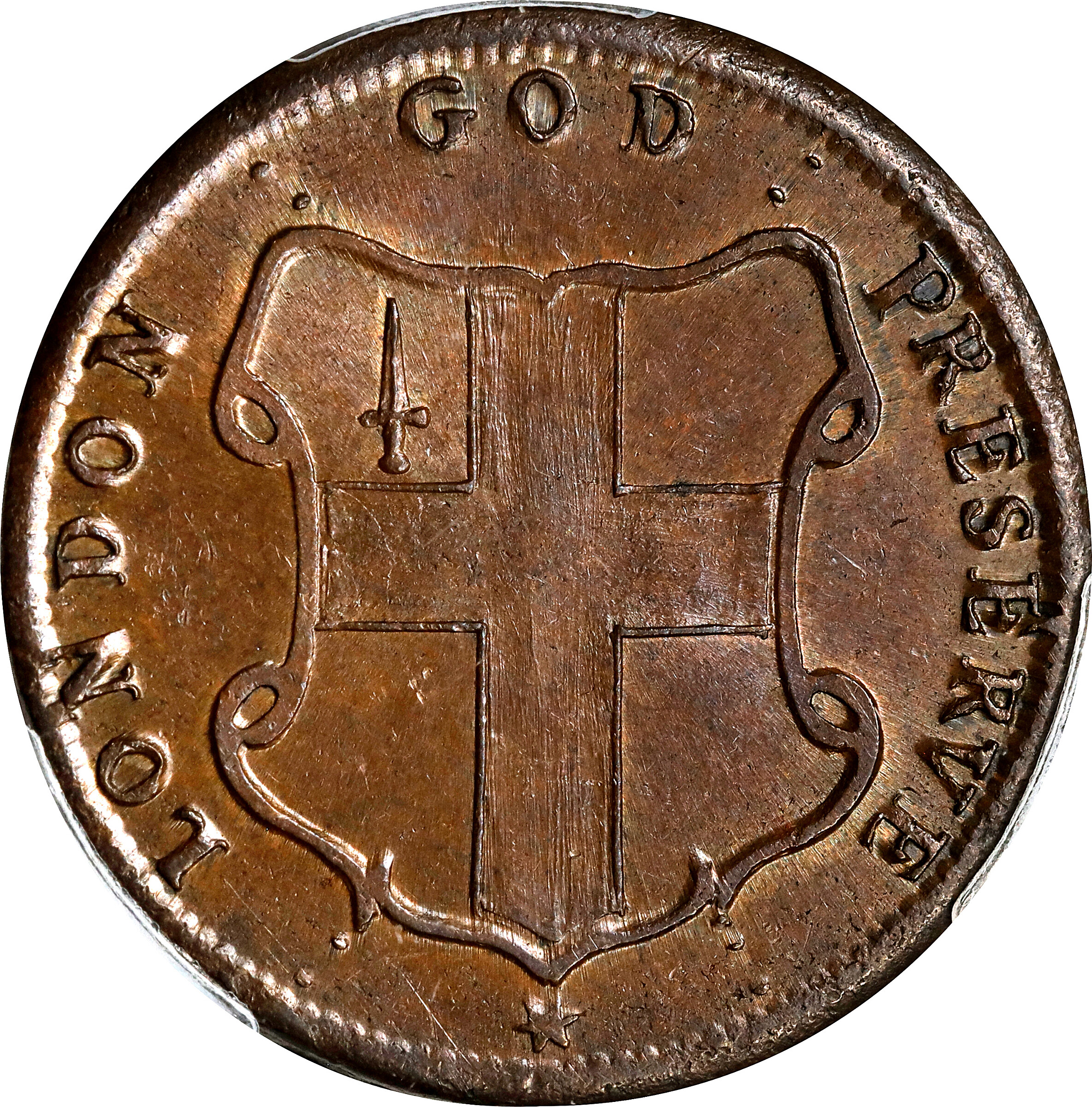 (1694) 1/2 P Elephant, LONDON, Thick Planchet MS BN MS60 BN thumbnail 12