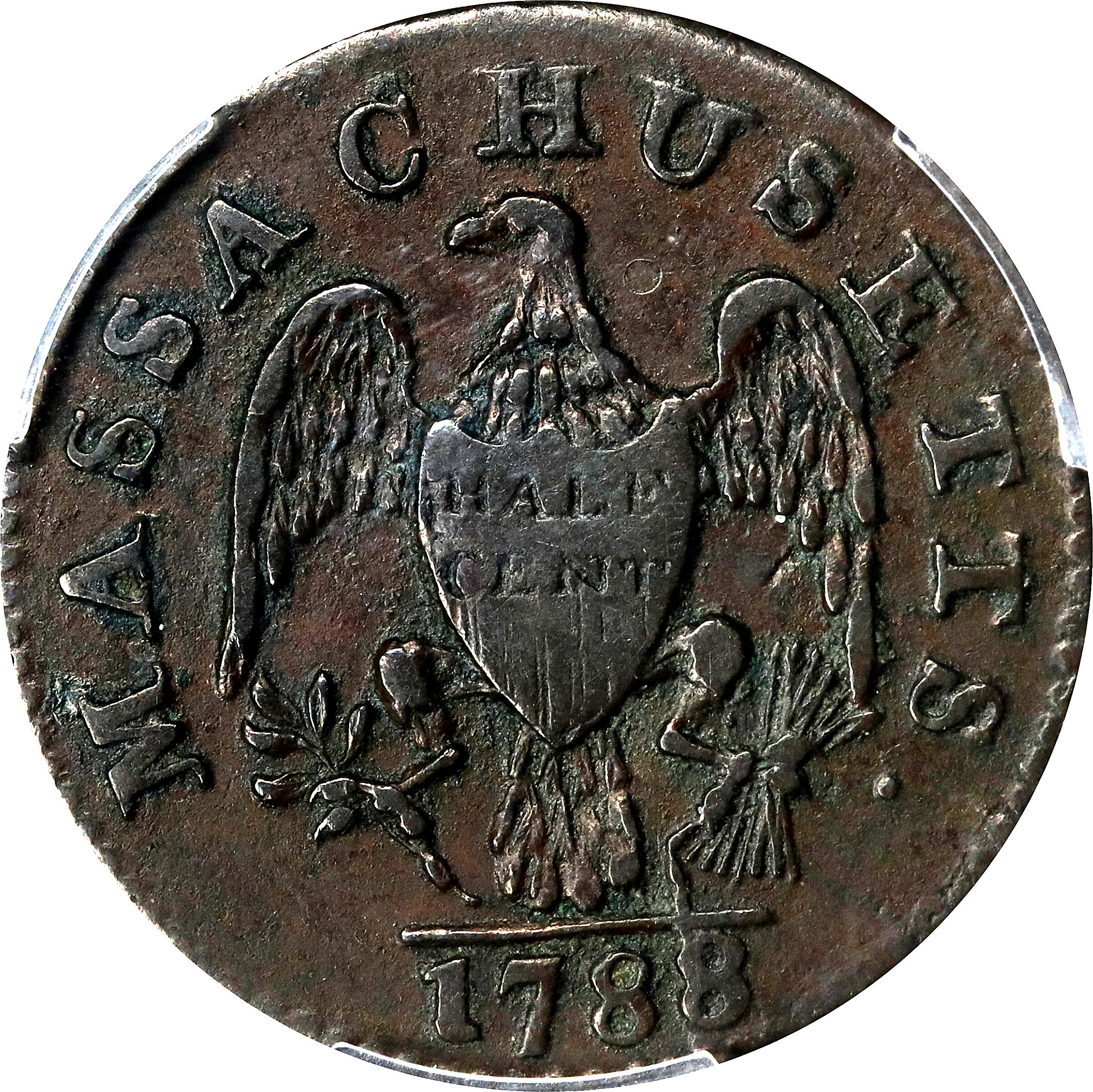 1788 1/2c Massachusetts MS BN XF45 BN thumbnail 2