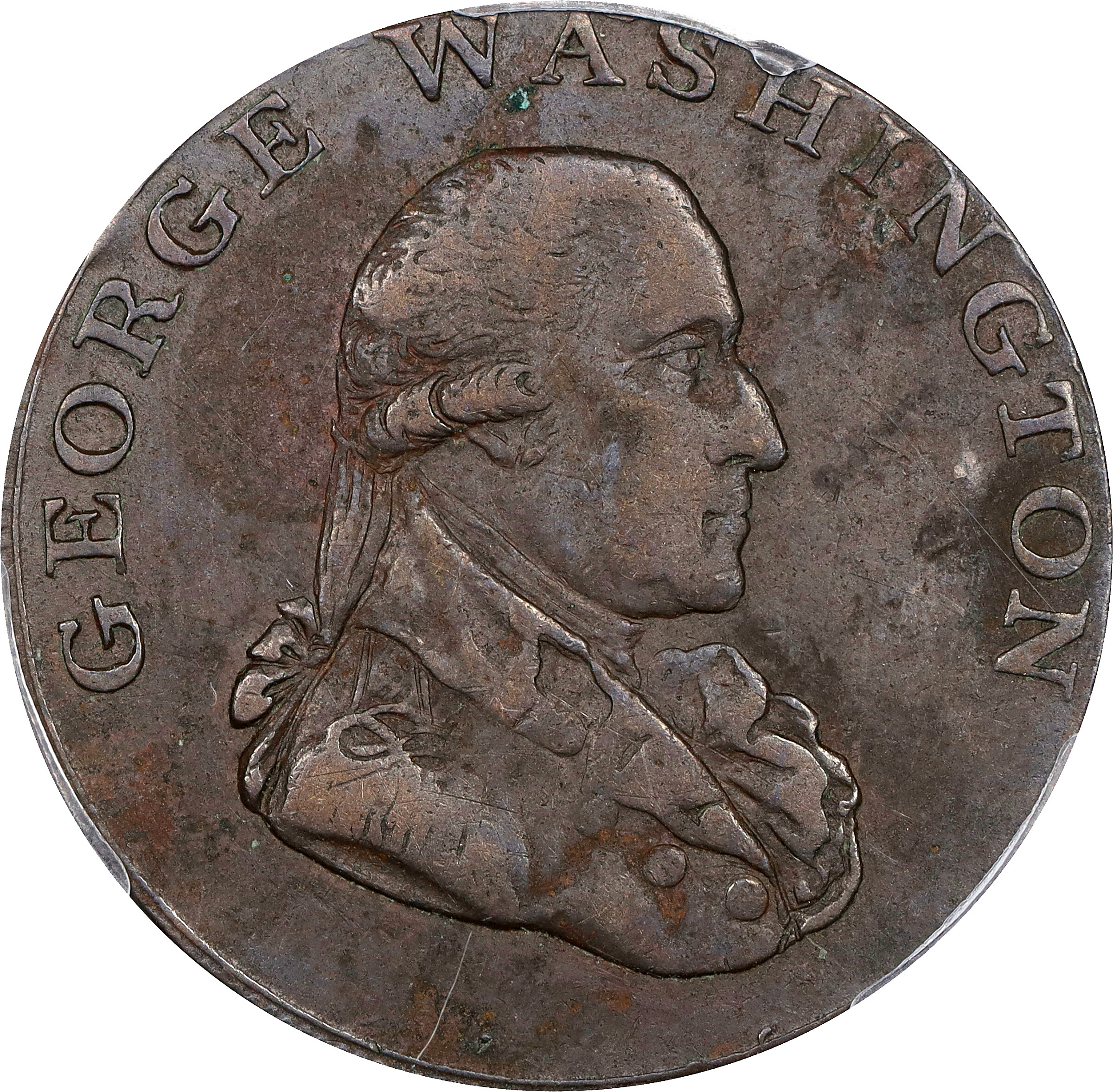 1795 Washington Liberty and Security Halfpenny. Musante GW-48, Baker-31C, W-11000. Plain Edge. AU-55 (PCGS). CAC.
