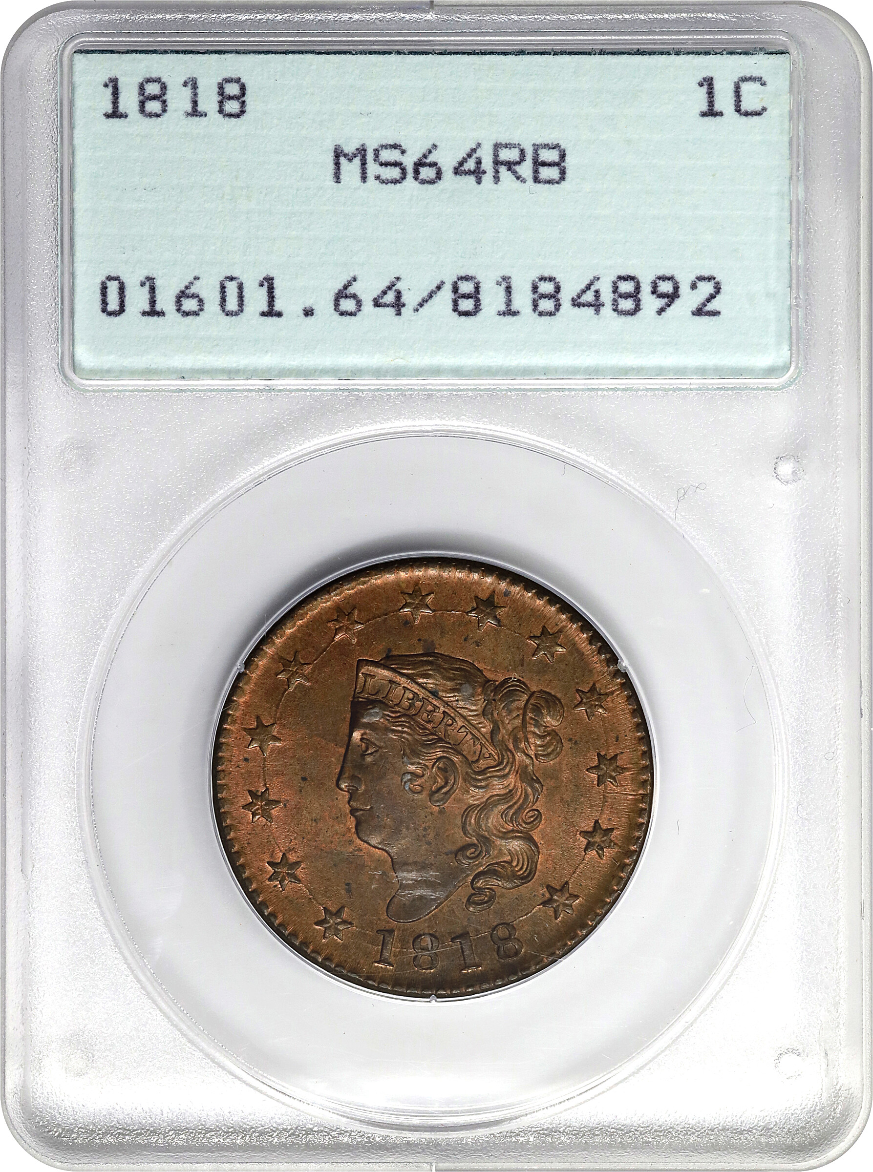 1818 1c MS RB MS64 RB thumbnail 4