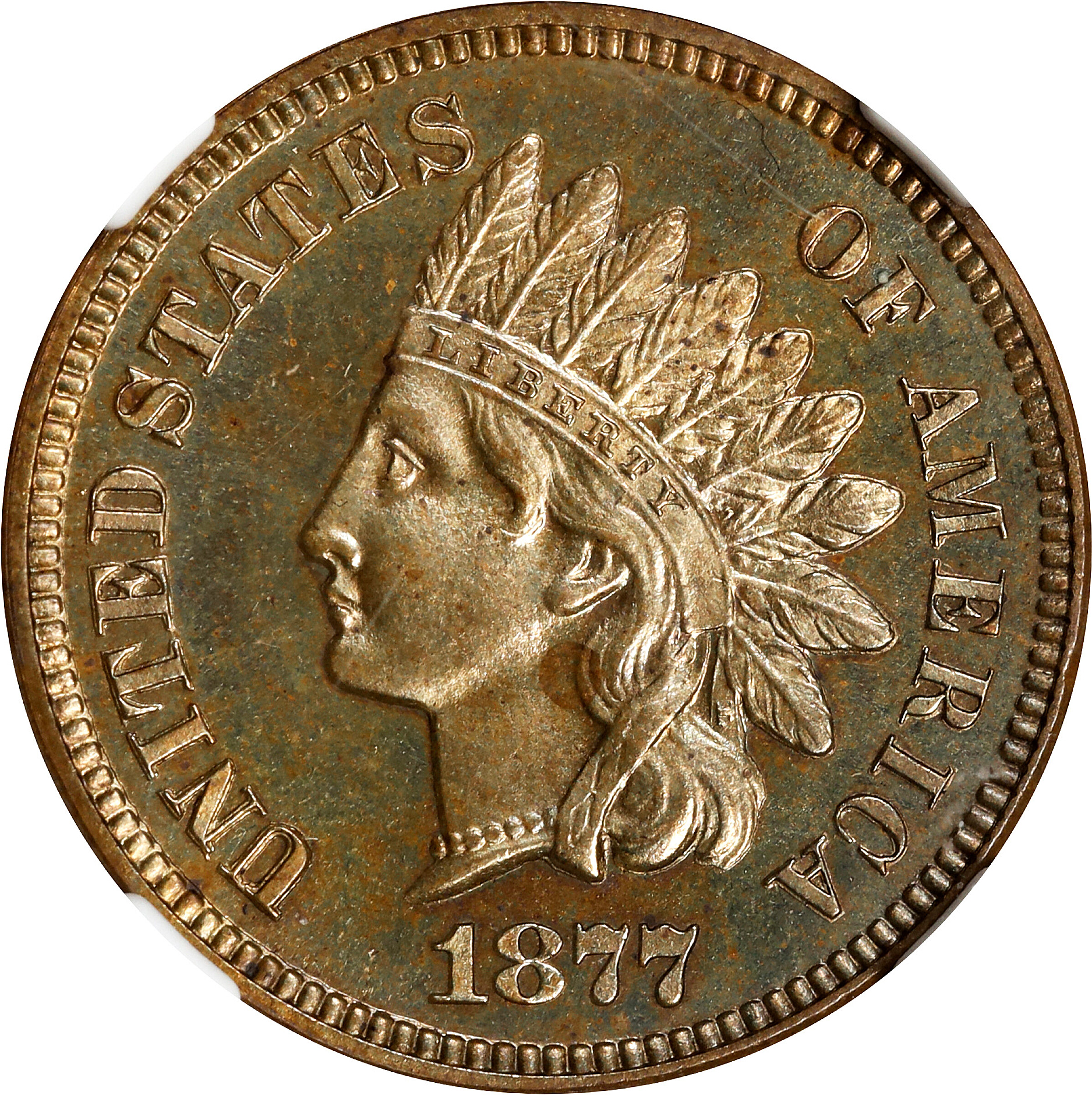 1877 Indian Cent. Proof-65+ BN (NGC).
