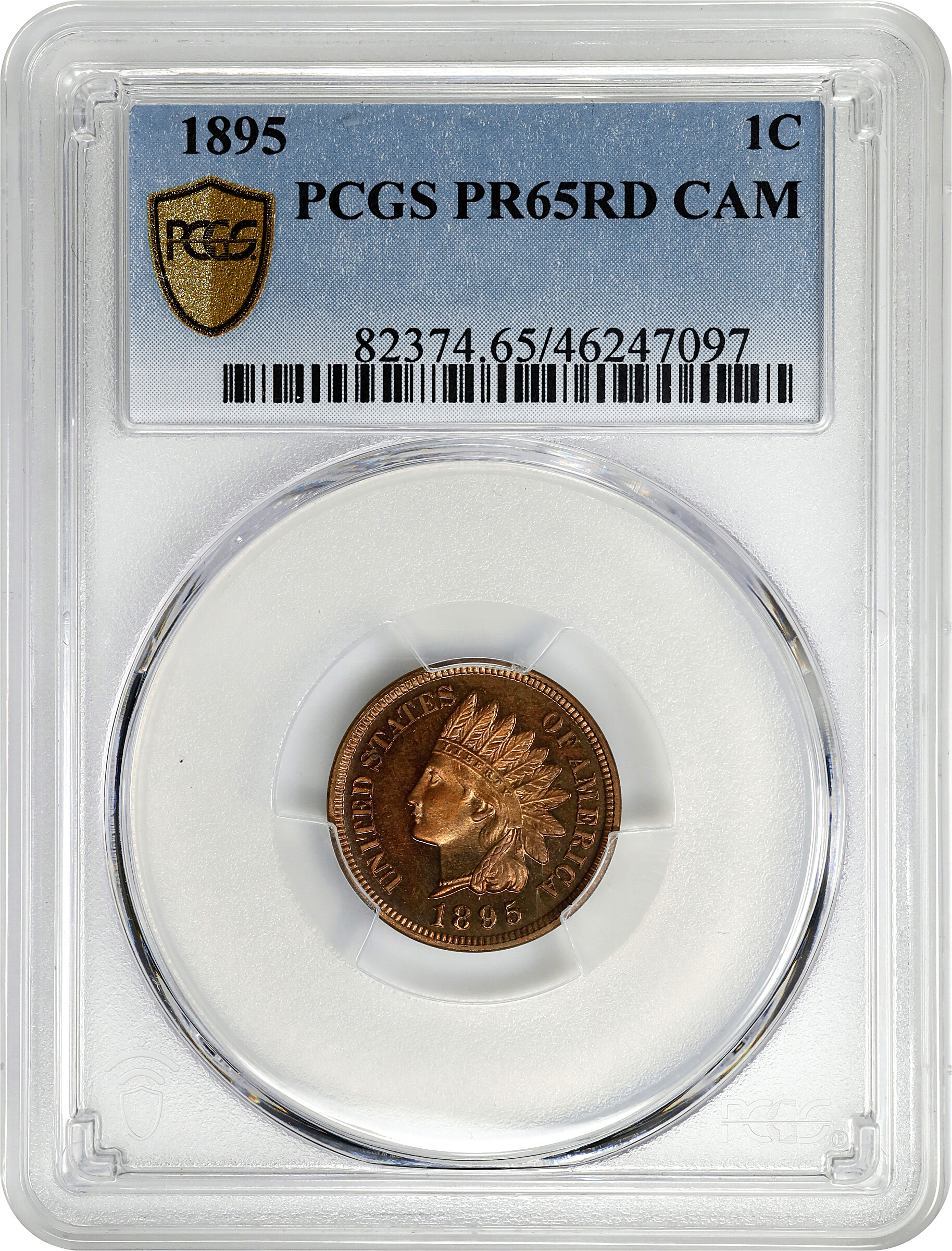 1895 1c PR RD CAM PR65 RD CAM CAC thumbnail 9