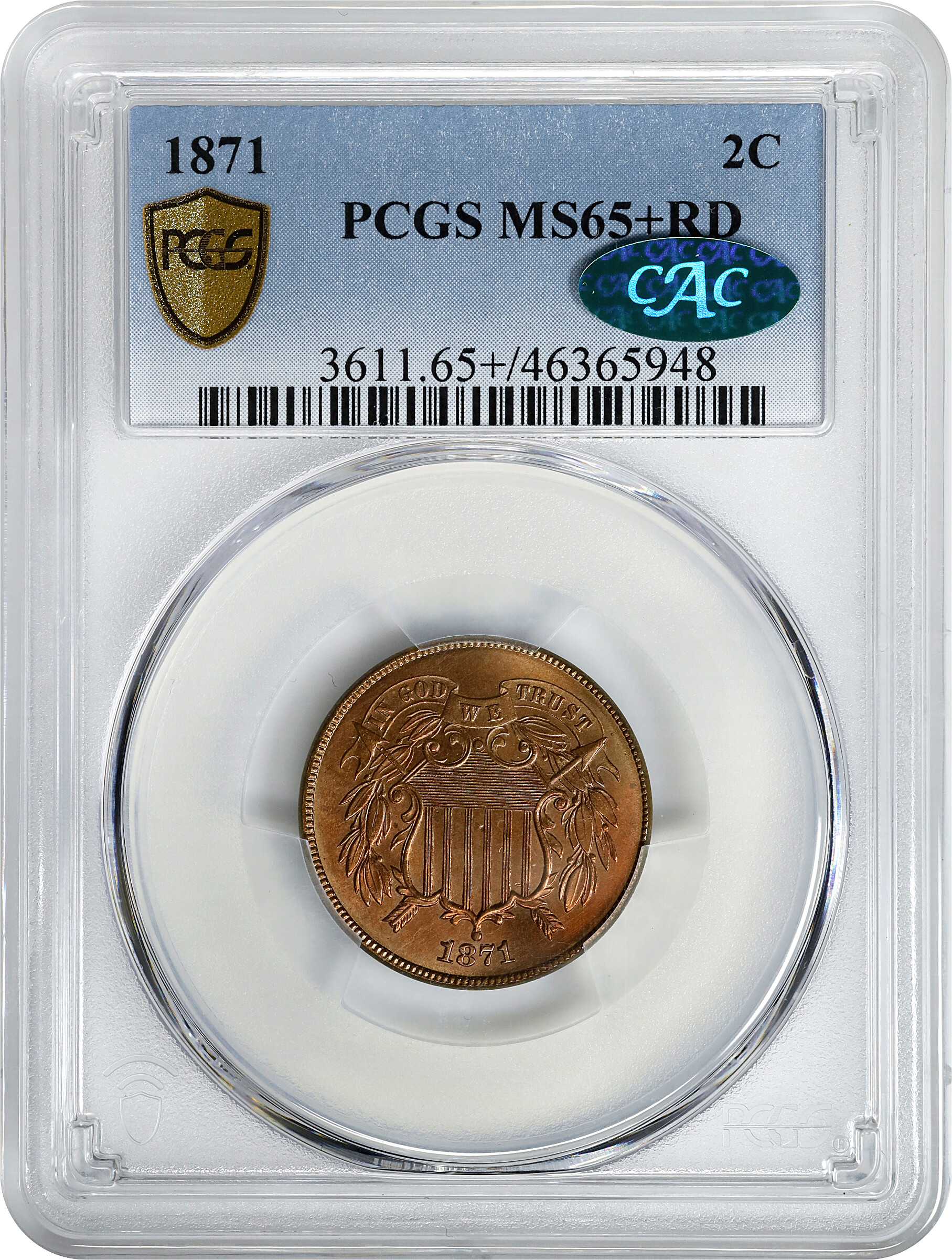 1871 2c MS RD MS63 RD CAC thumbnail 18