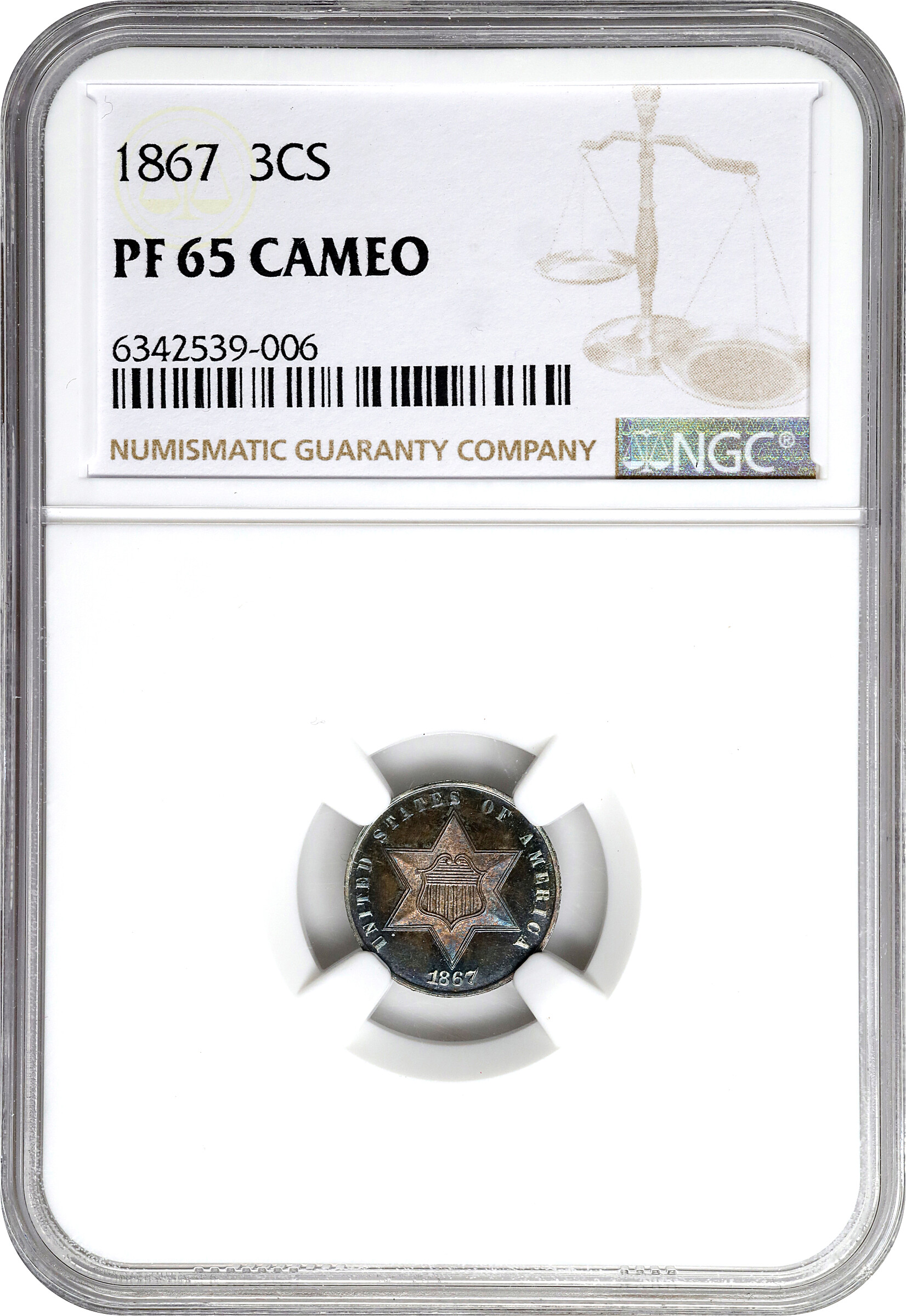 1867 3cS PR CAM PR65 CAM thumbnail 3