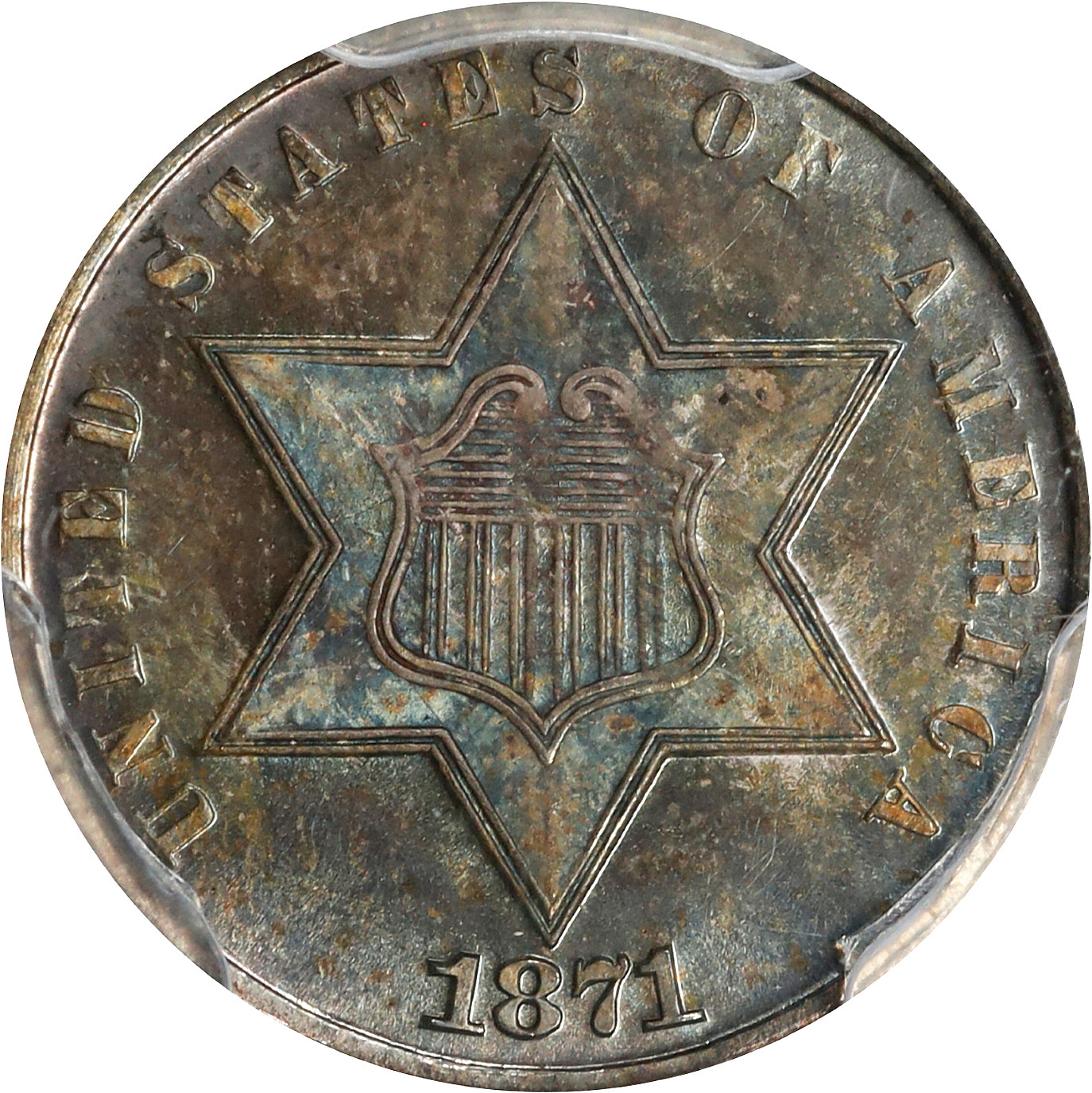 1871 Silver Three-Cent Piece. MS-67 (PCGS). CAC.