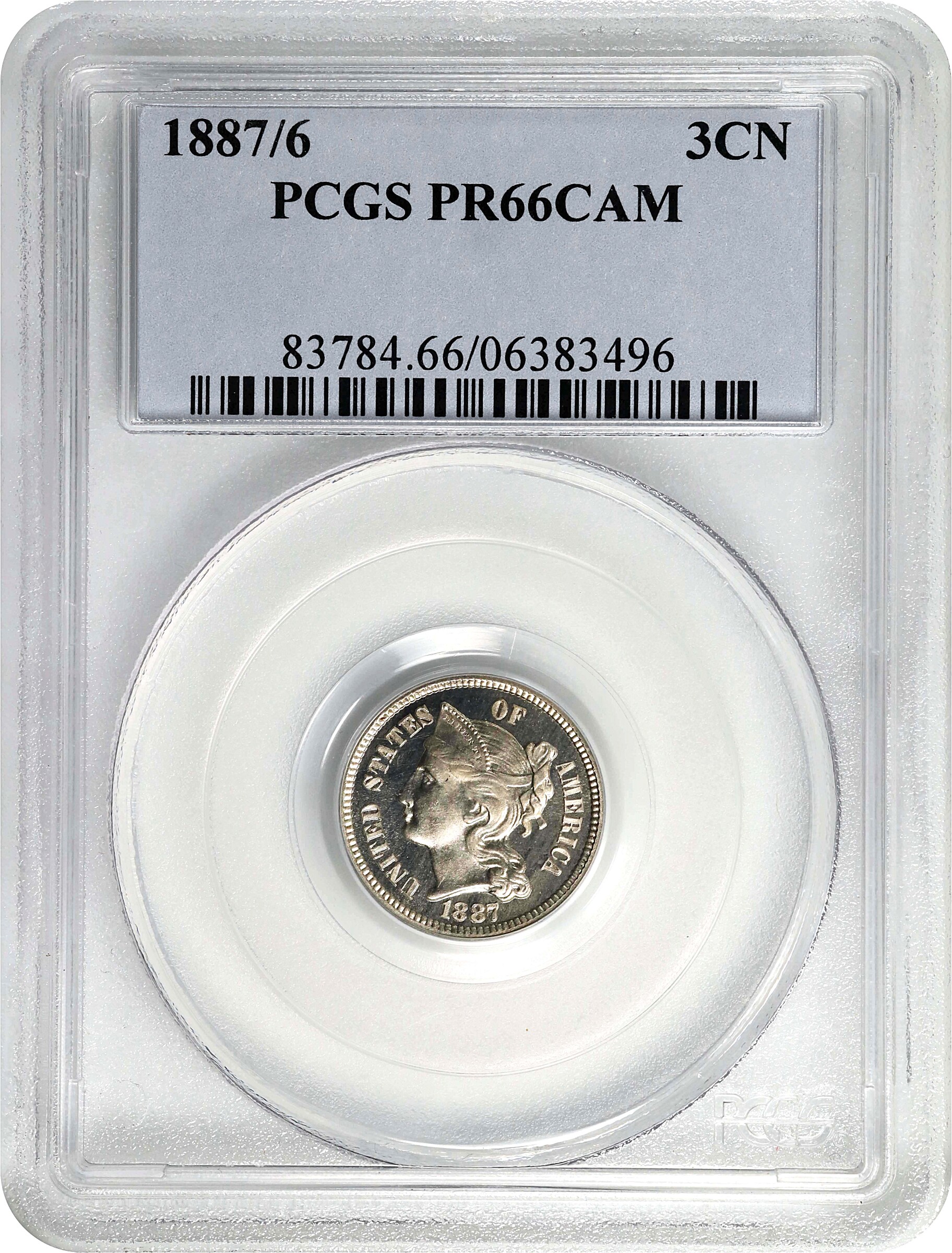 1887/6 3cN Strong Overdate PR CAM PR66 CAM thumbnail 4