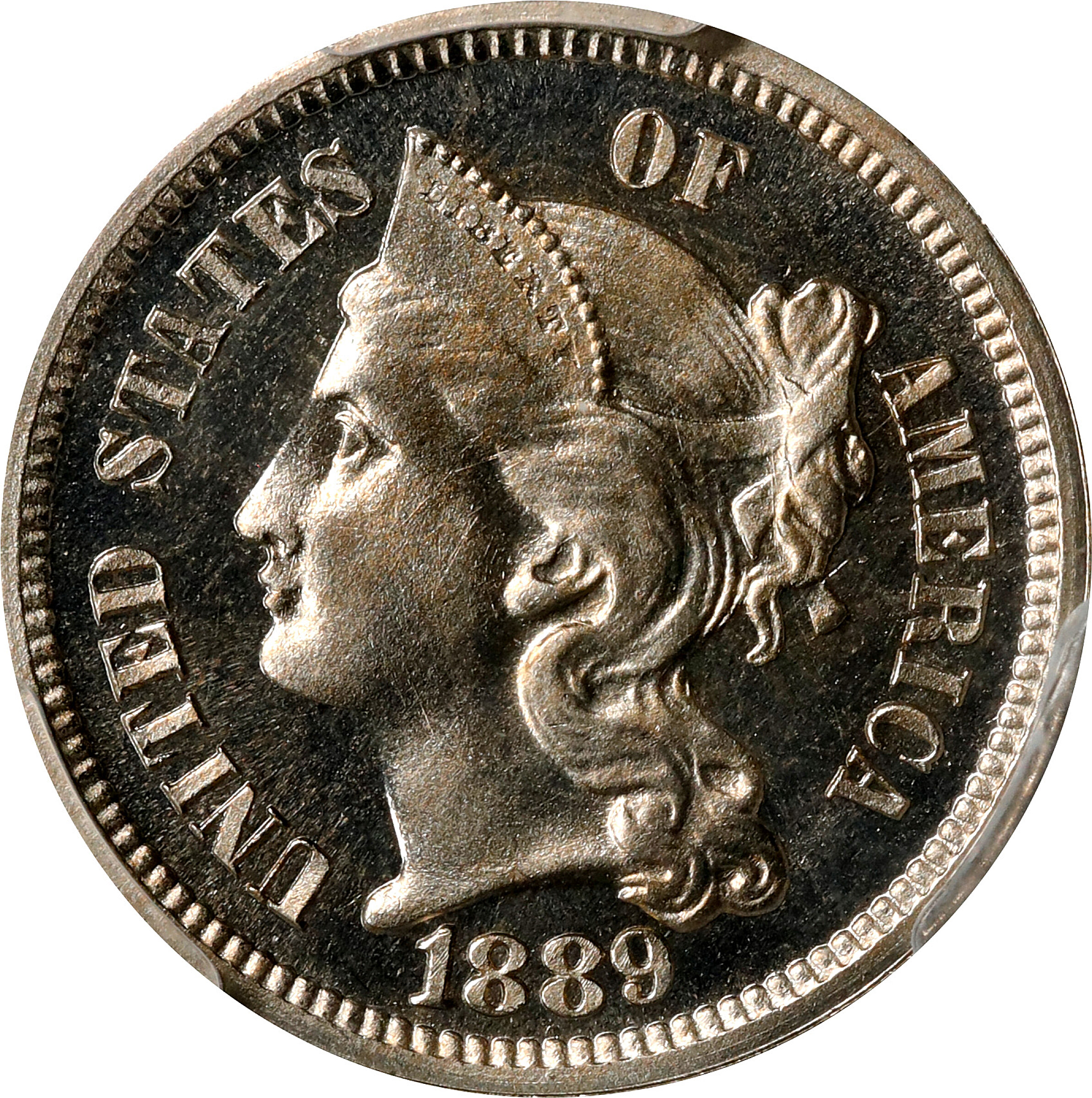 1889 Nickel Three-Cent Piece. Proof-67 Cameo (PCGS). CAC.