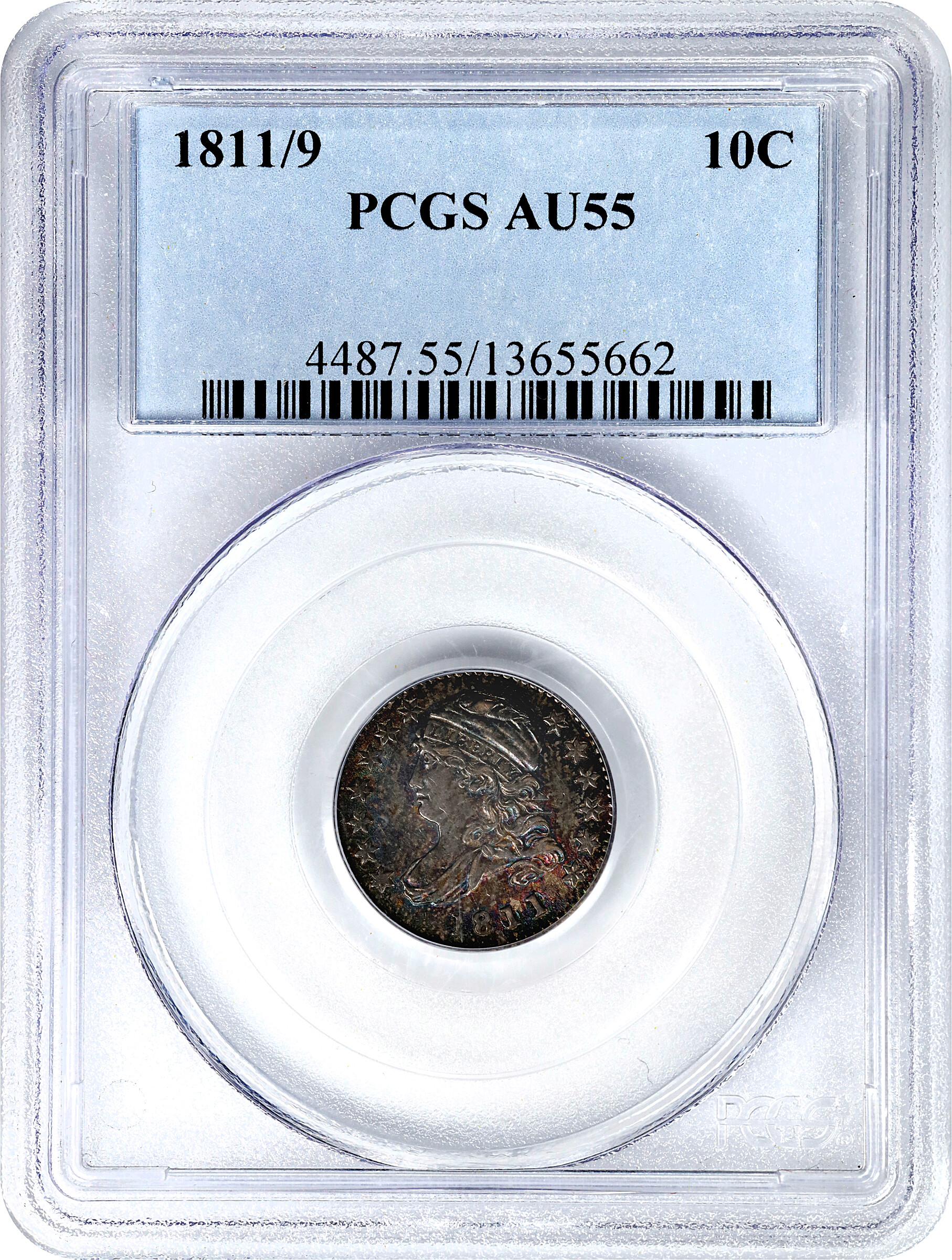 1811/09 10c AU50 CAC thumbnail 3