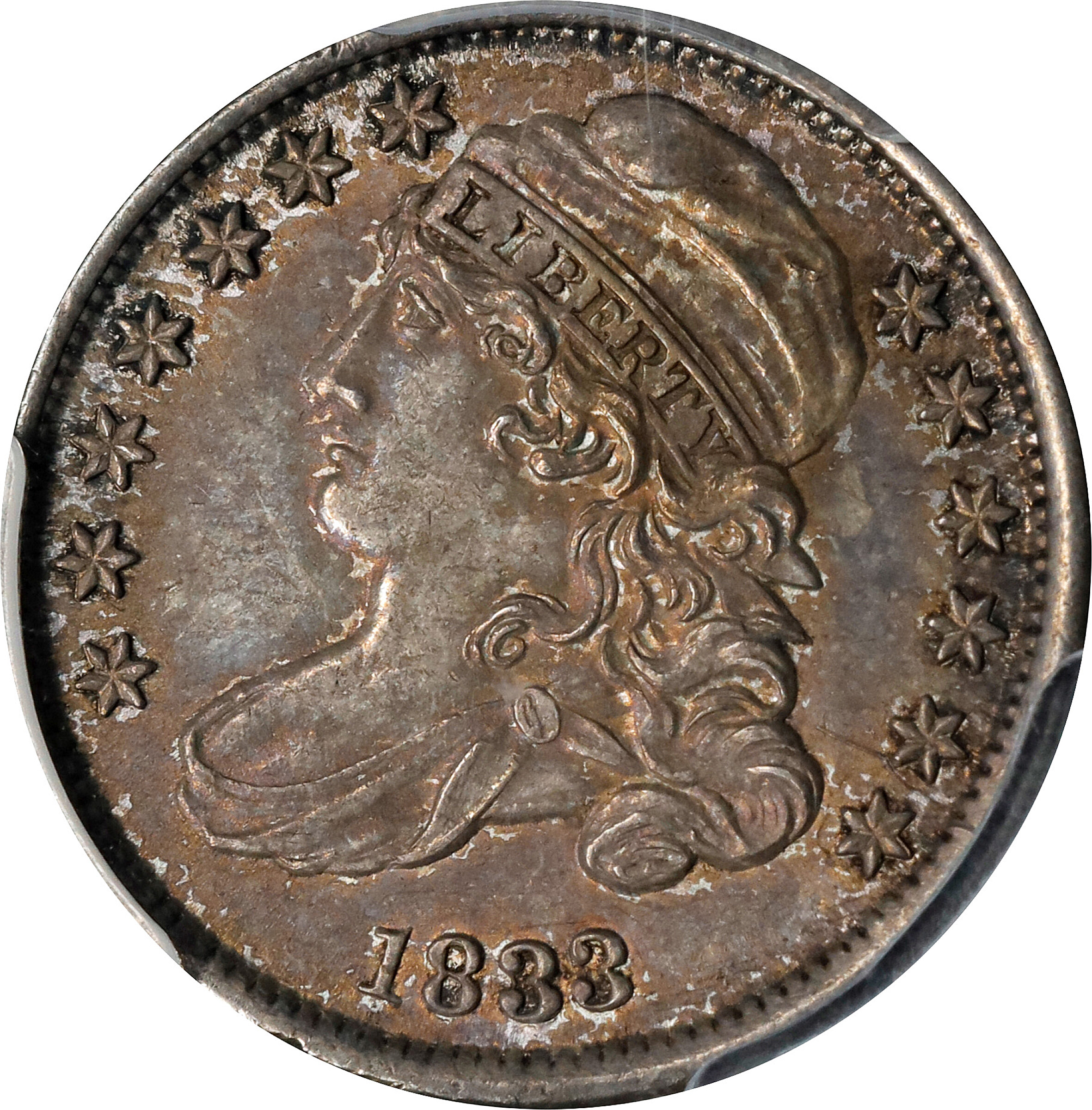 1833 Capped Bust Dime. JR-5. Rarity-1. Last 3 High. MS-61 (PCGS).
