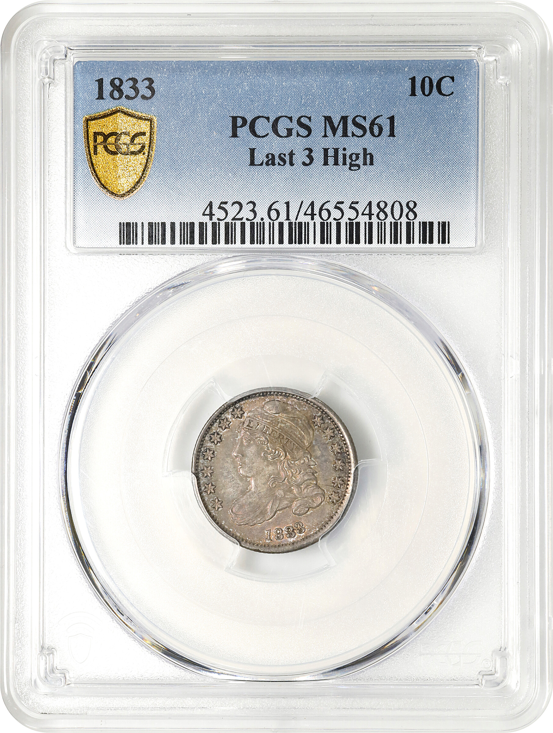 1833 10c Last 3 High MS67 thumbnail 20