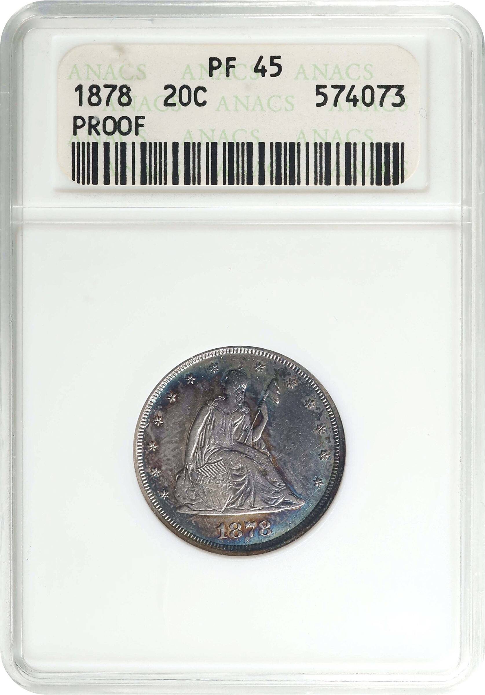 Twenty-Cent Piece 20c Seated Liberty, 1875-1878 [Type] XF40 thumbnail 3