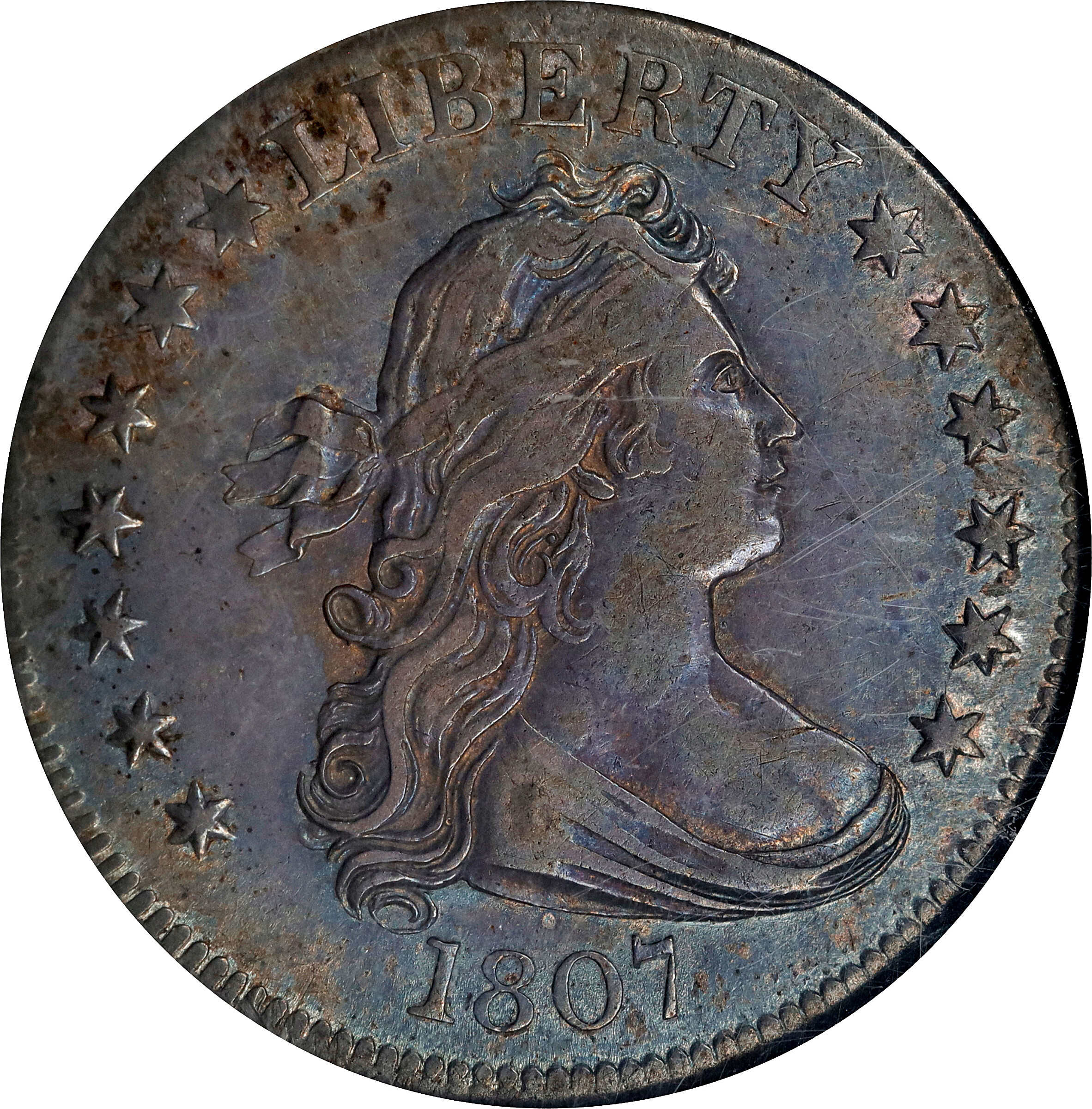 1807 Draped Bust Quarter. B-1. Rarity-2. AU-55 (NGC).