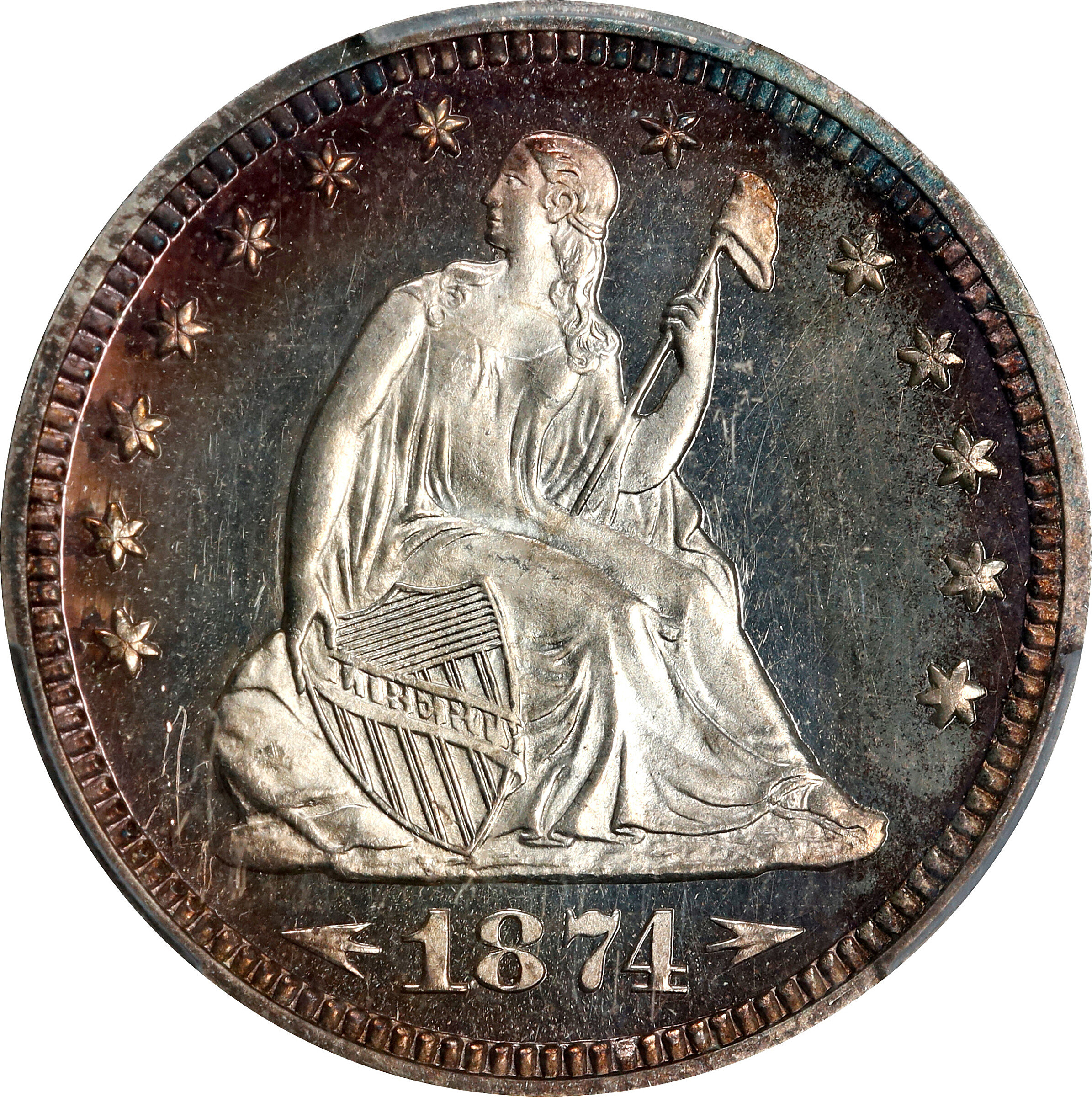 1874 Liberty Seated Quarter. Arrows. Proof-66 Cameo (PCGS).
