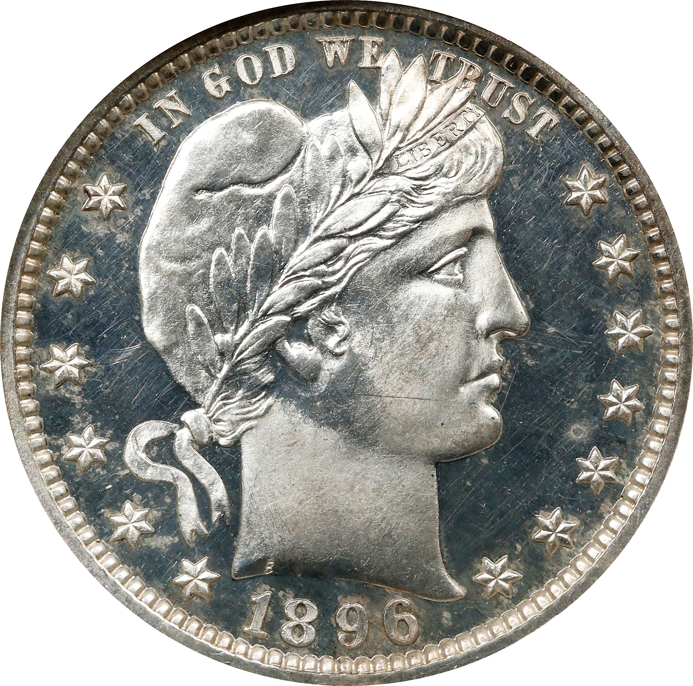 1896 Barber Quarter. Proof-63 Cameo (NGC). CAC.