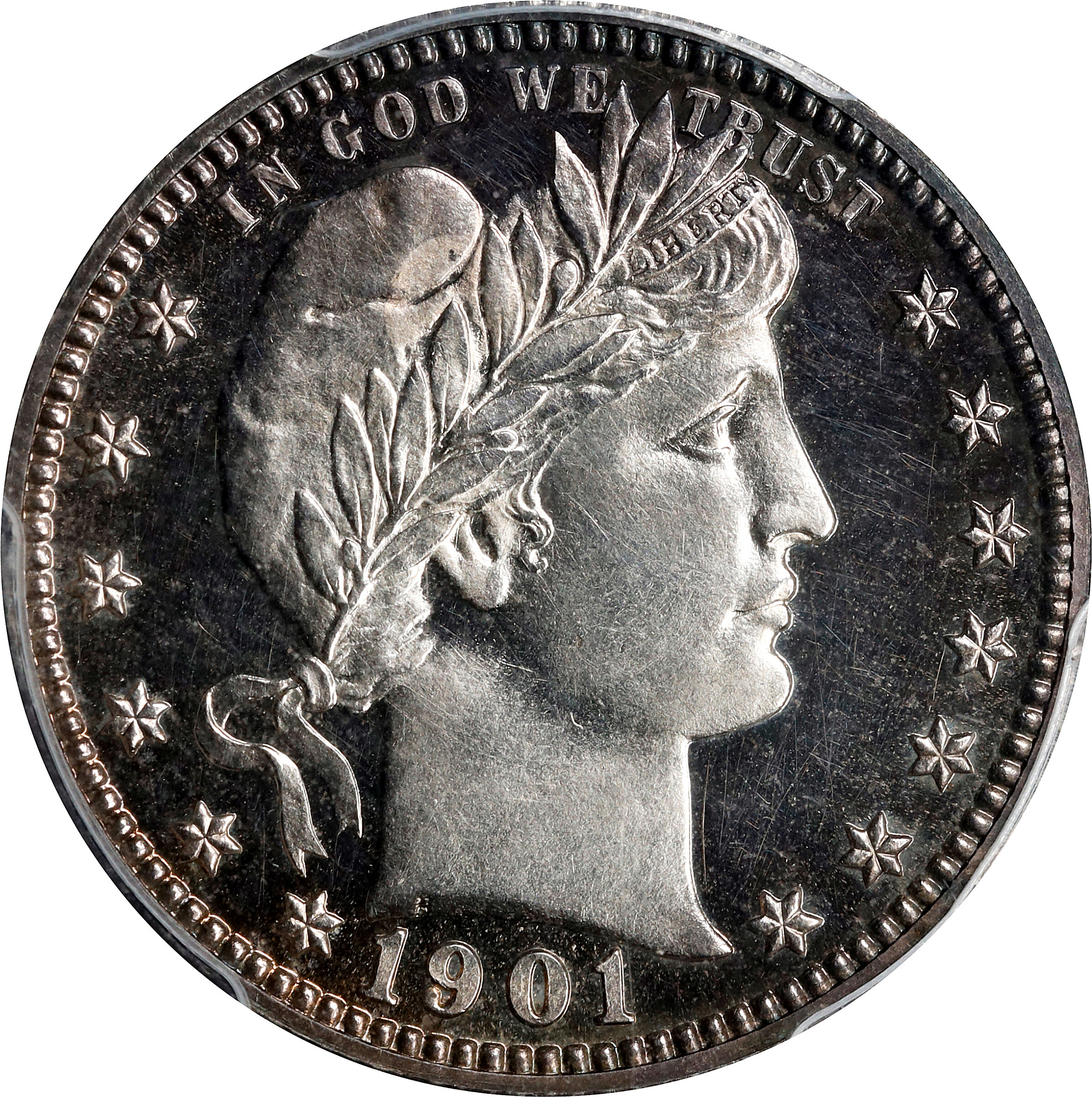 1901 Barber Quarter. Proof-65 Deep Cameo (PCGS).
