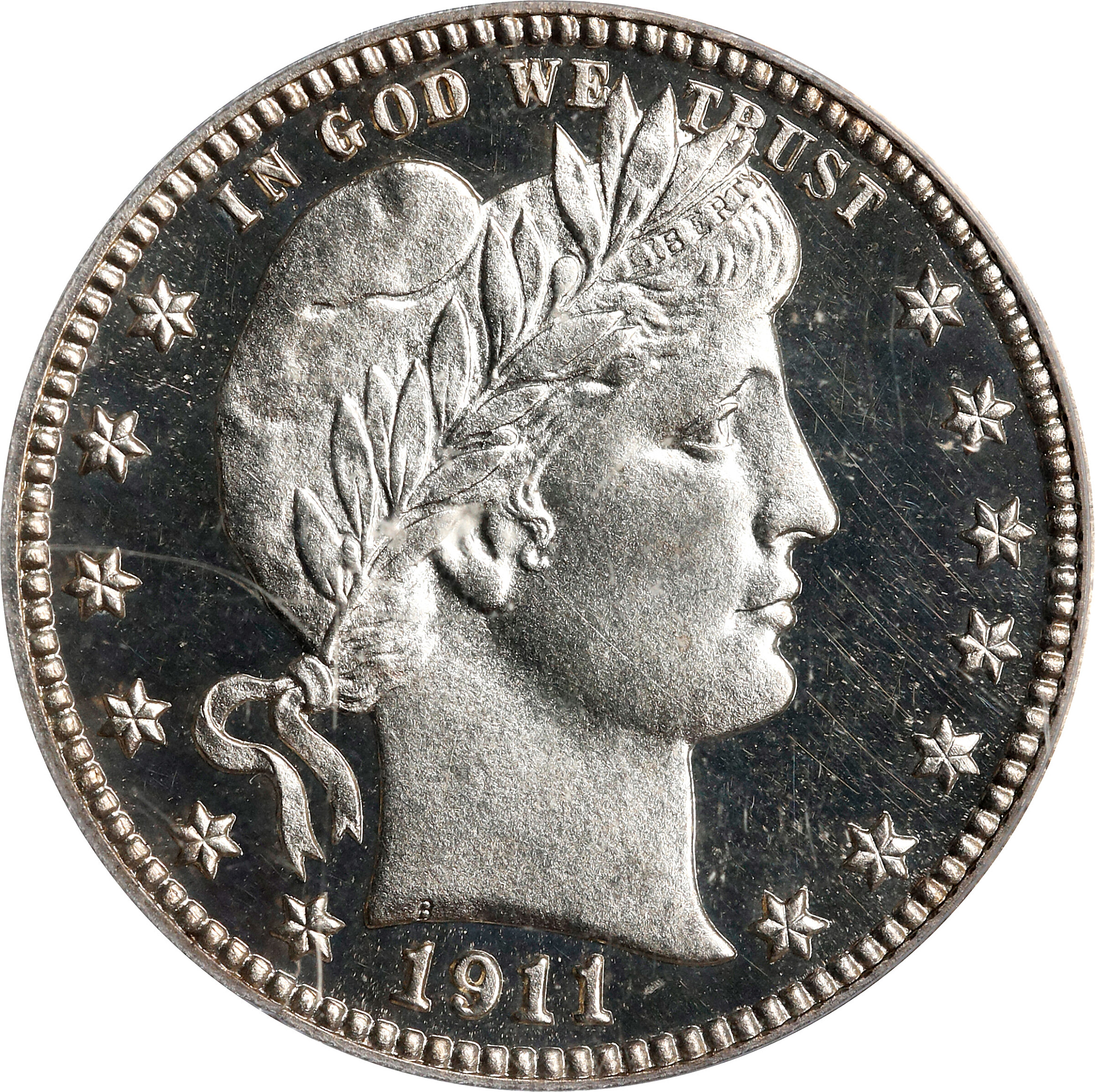 1911 Barber Quarter. Proof-65 Cameo (PCGS).