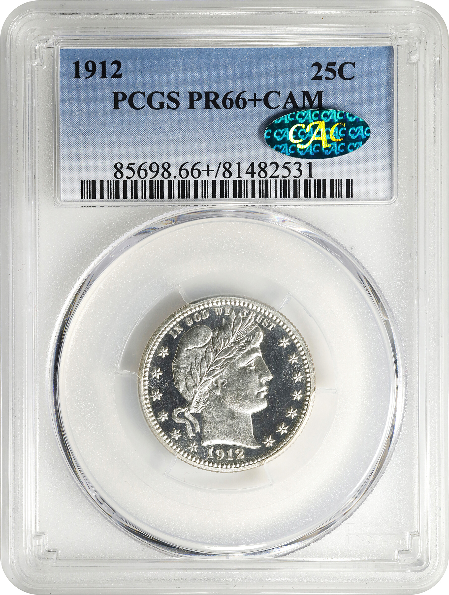 1912 25c PR CAM PR66 CAM CAC thumbnail 3