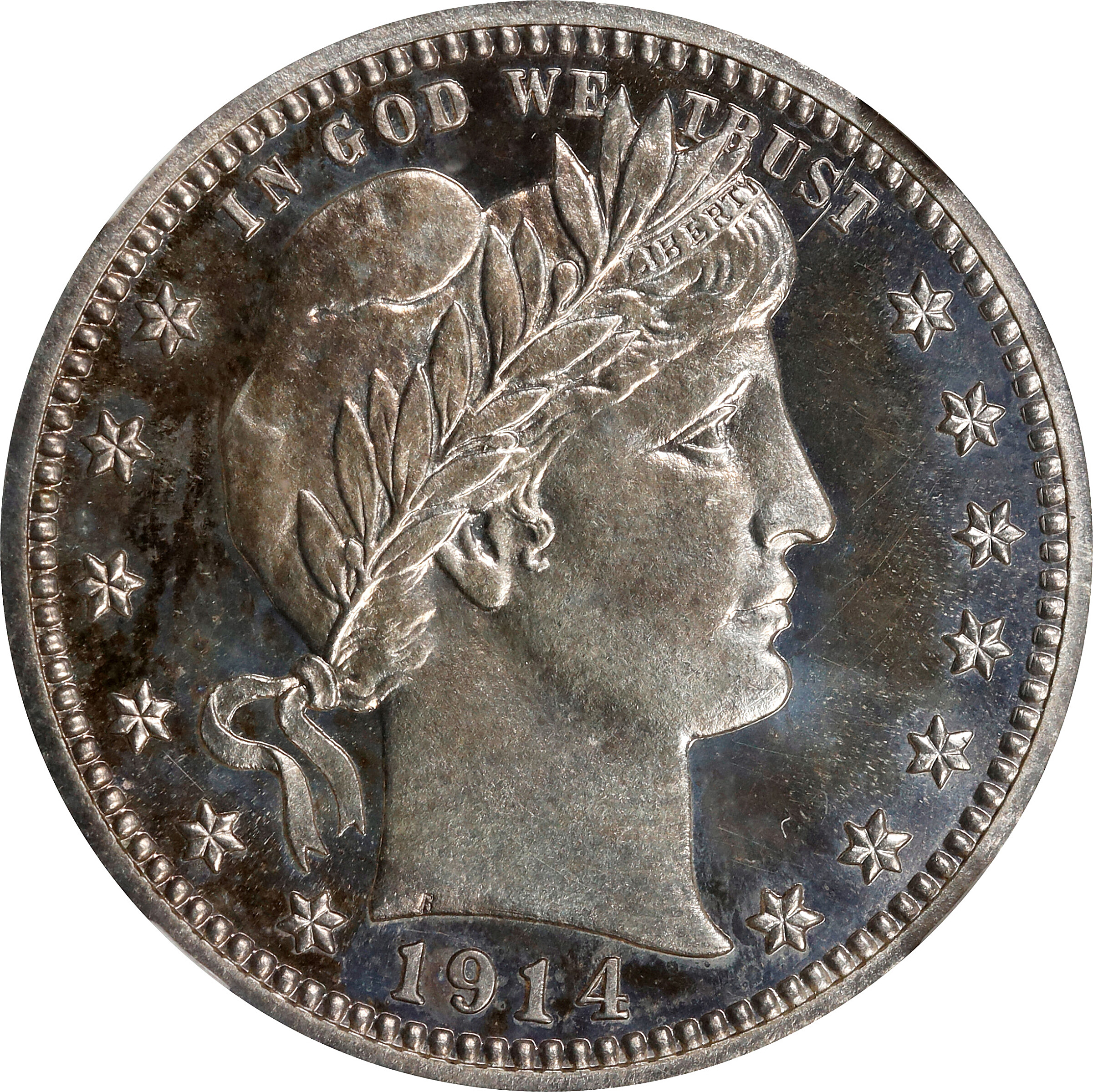 1914 Barber Quarter. Proof-66 Cameo (NGC).
