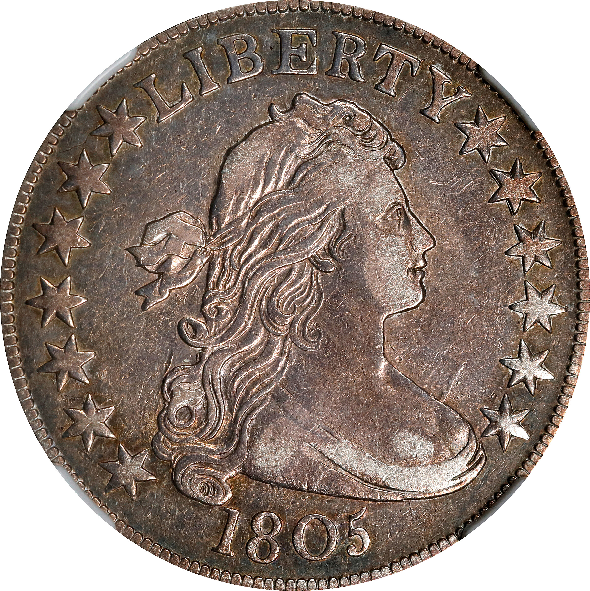 1805 Draped Bust Half Dollar. O-112, T-2. Rarity-2. EF-45 (NGC).