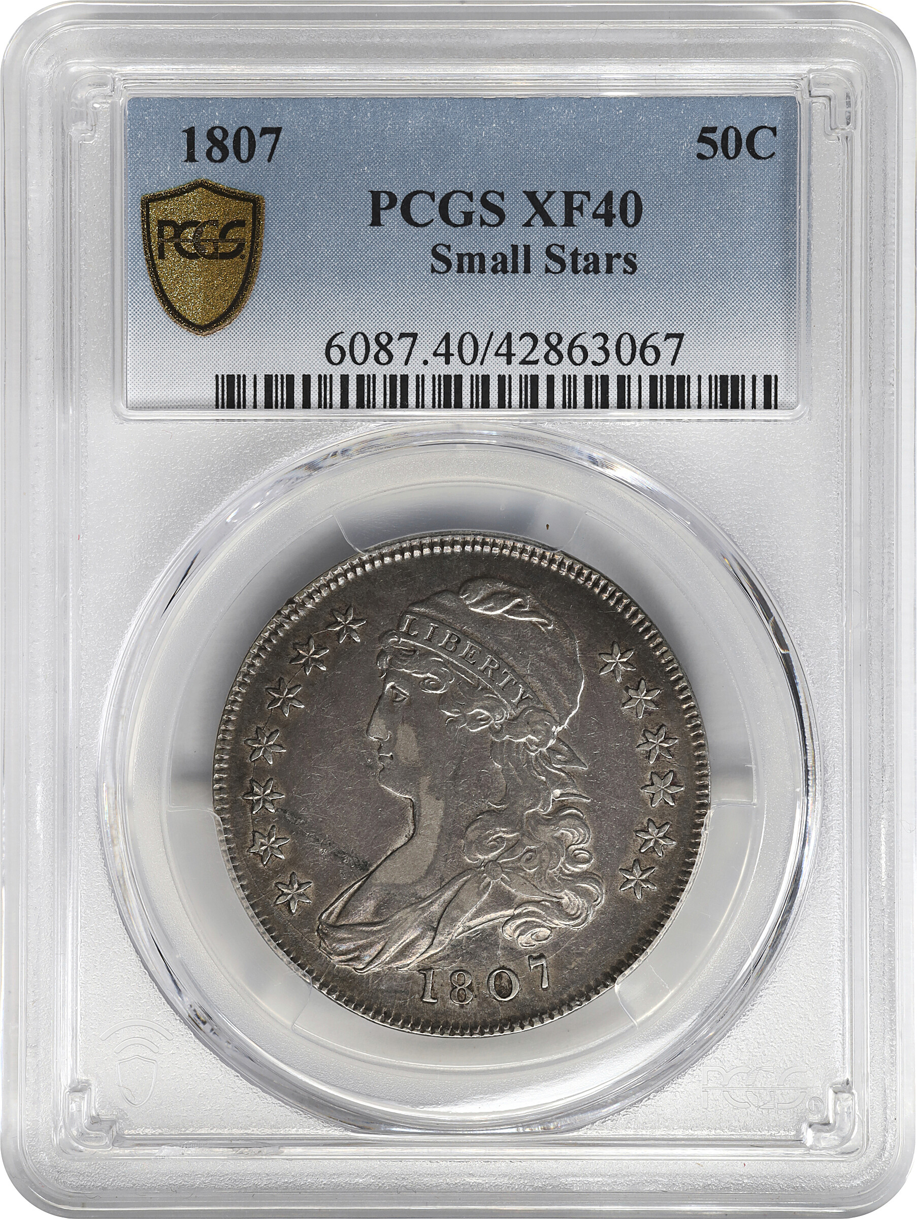 1807 50c Capped Bust, Small Stars MS60 thumbnail 23